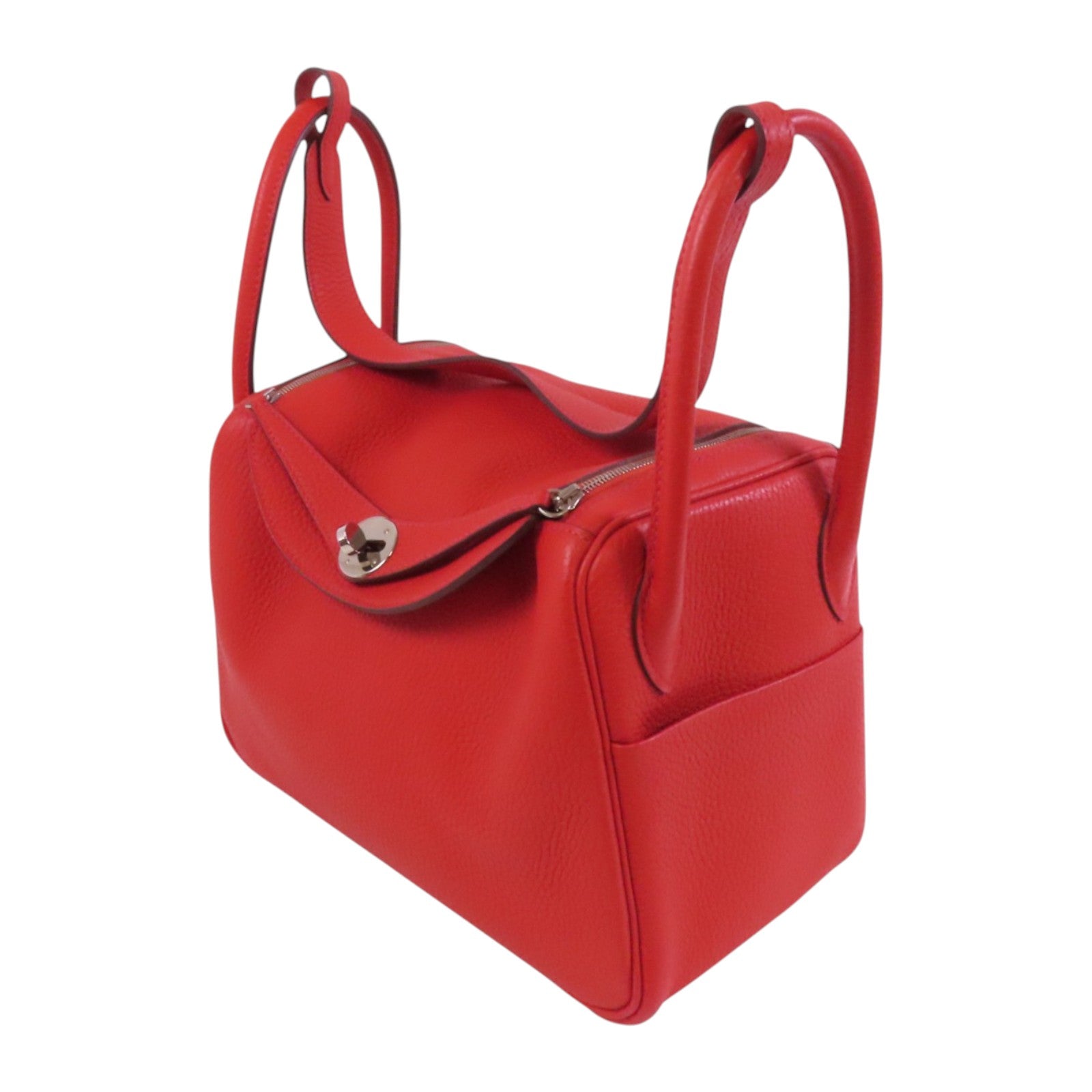 HERMES Clemence皮革Lindy 26銀扣肩背袋