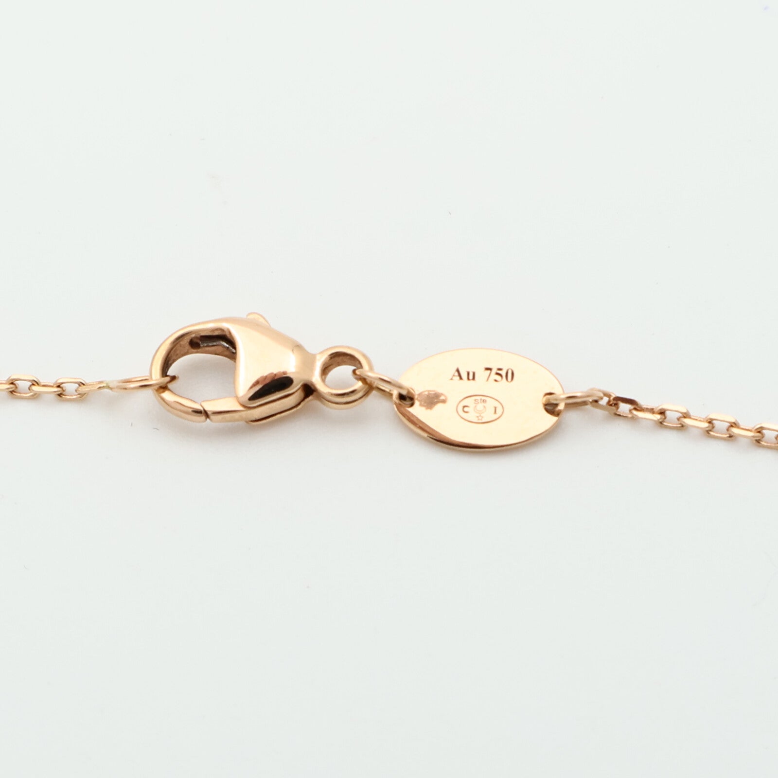 Chaumet 18K玫瑰金Jeux de Liens Pendant鑽石/縞瑪瑙項鍊