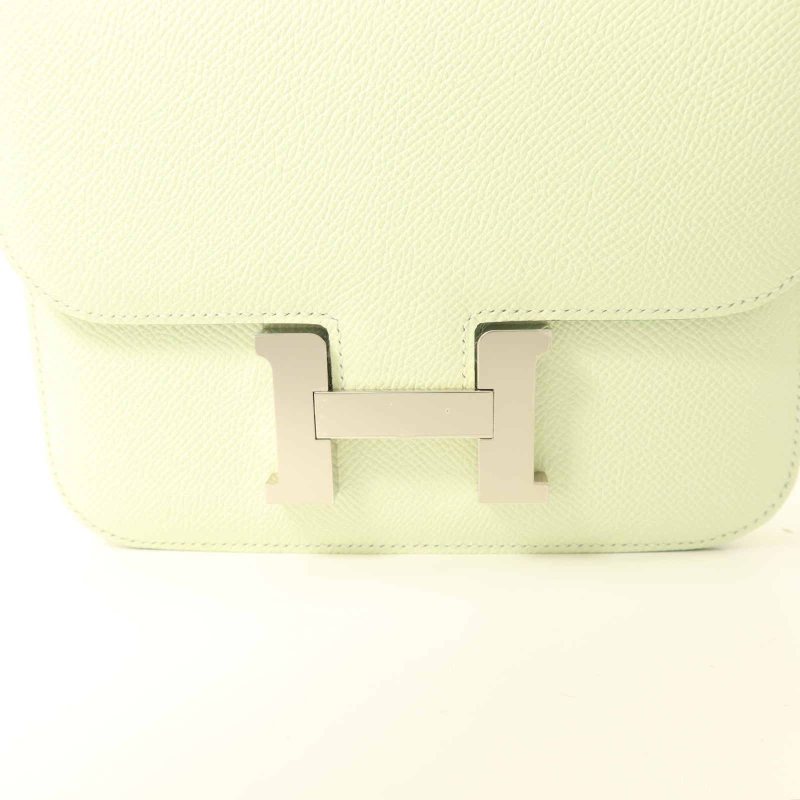 HERMES Epsom皮革Constance Mini II銀扣肩背袋Vert Fizz