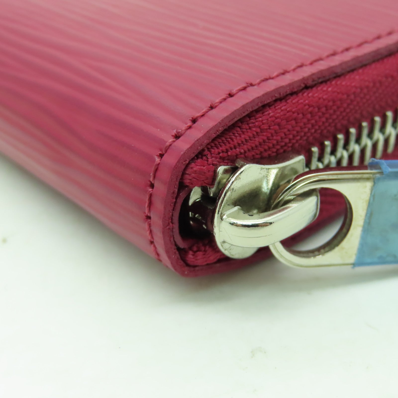 LOUIS VUITTON Epi Zipper Compact Wallet銀扣長錢包紅色