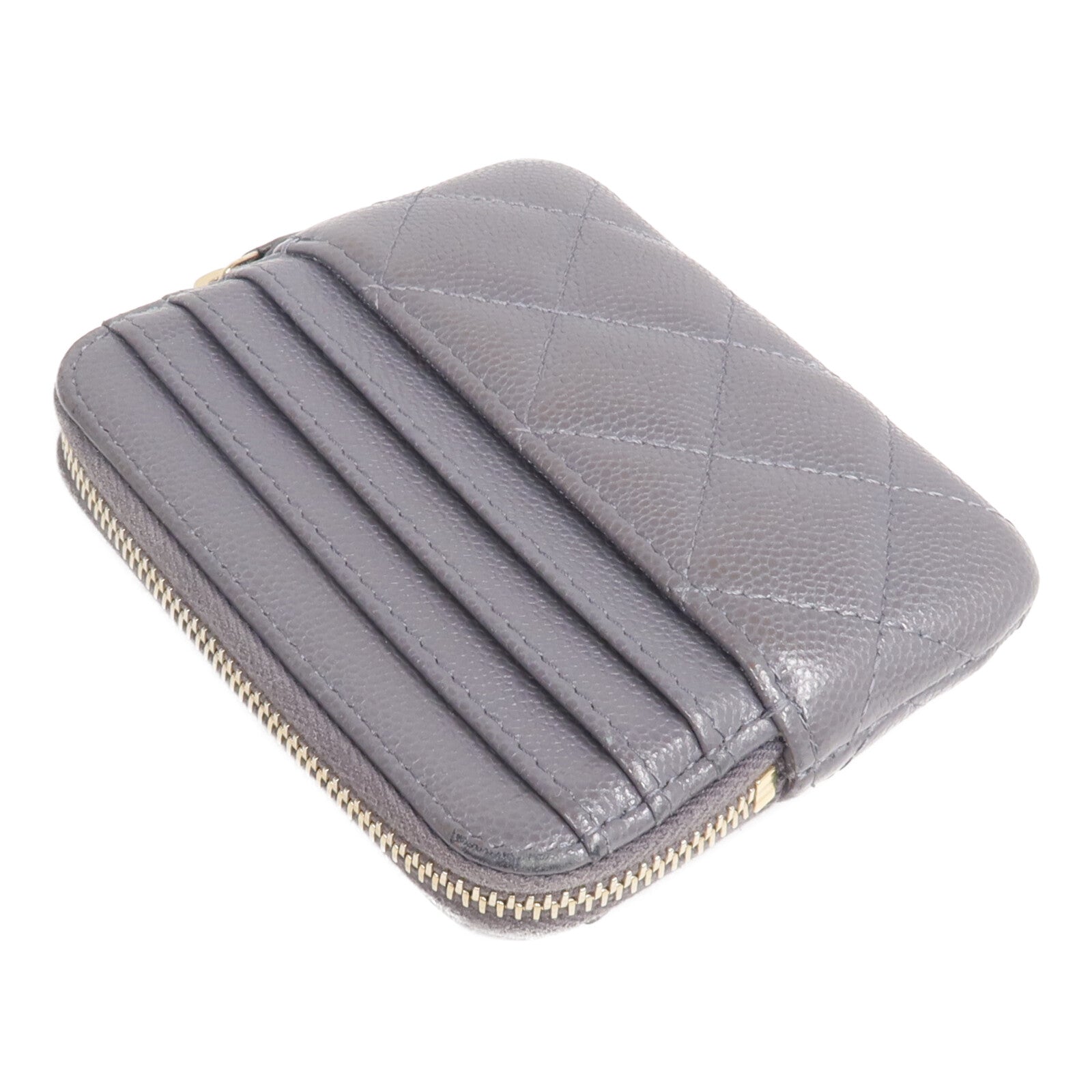 CHANEL 牛皮皮革Card Holder Matelasse金扣卡片套