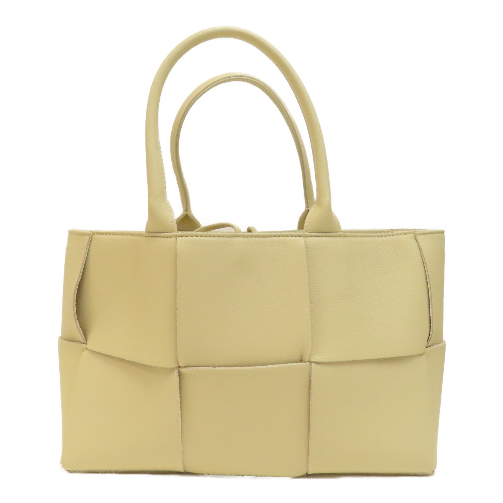 BOTTEGA VENETA 【激減優惠】織紋牛皮皮革Arco Tote手挽袋米色