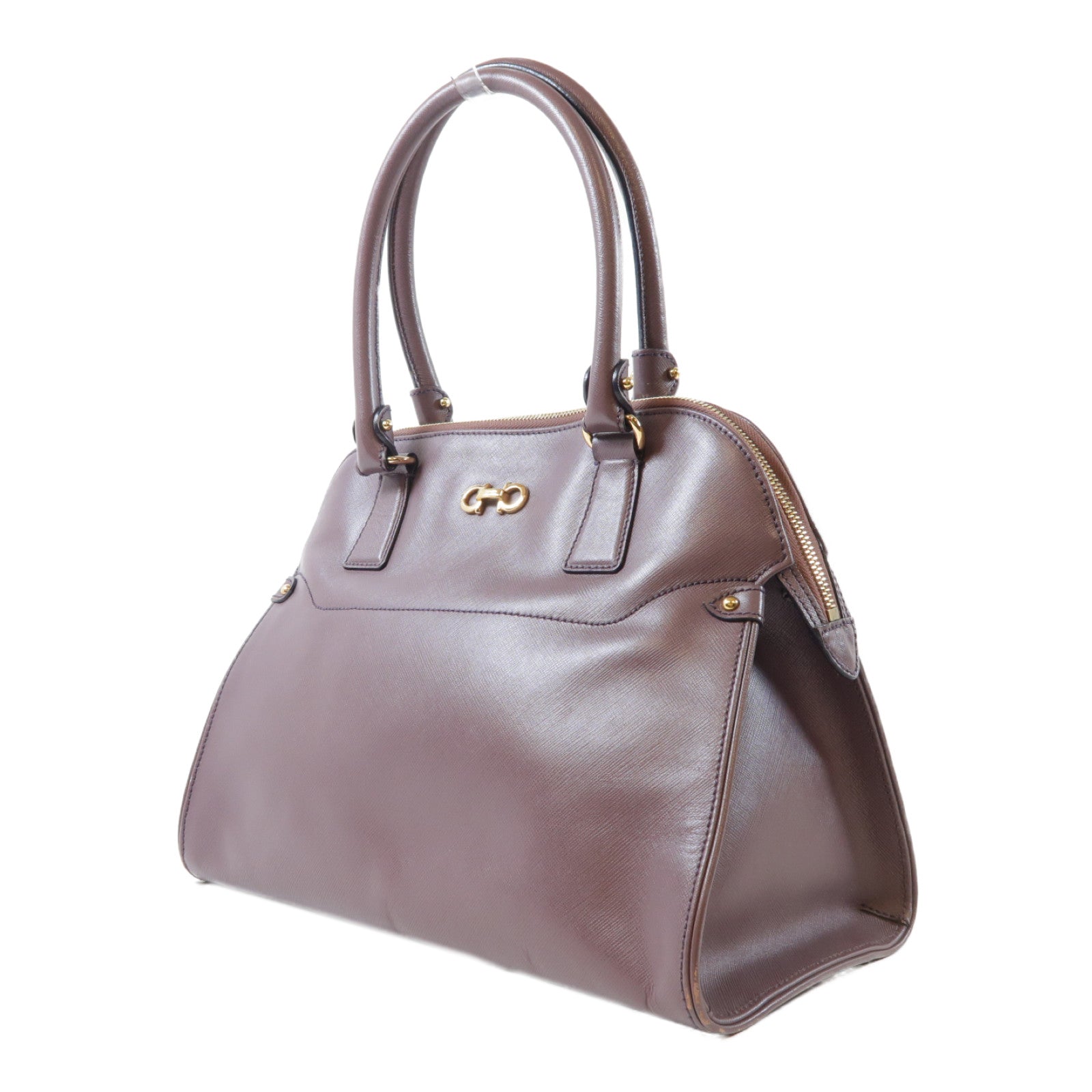 Salvatore Ferragamo 牛皮皮革Hand Bag金扣手挽袋紫色