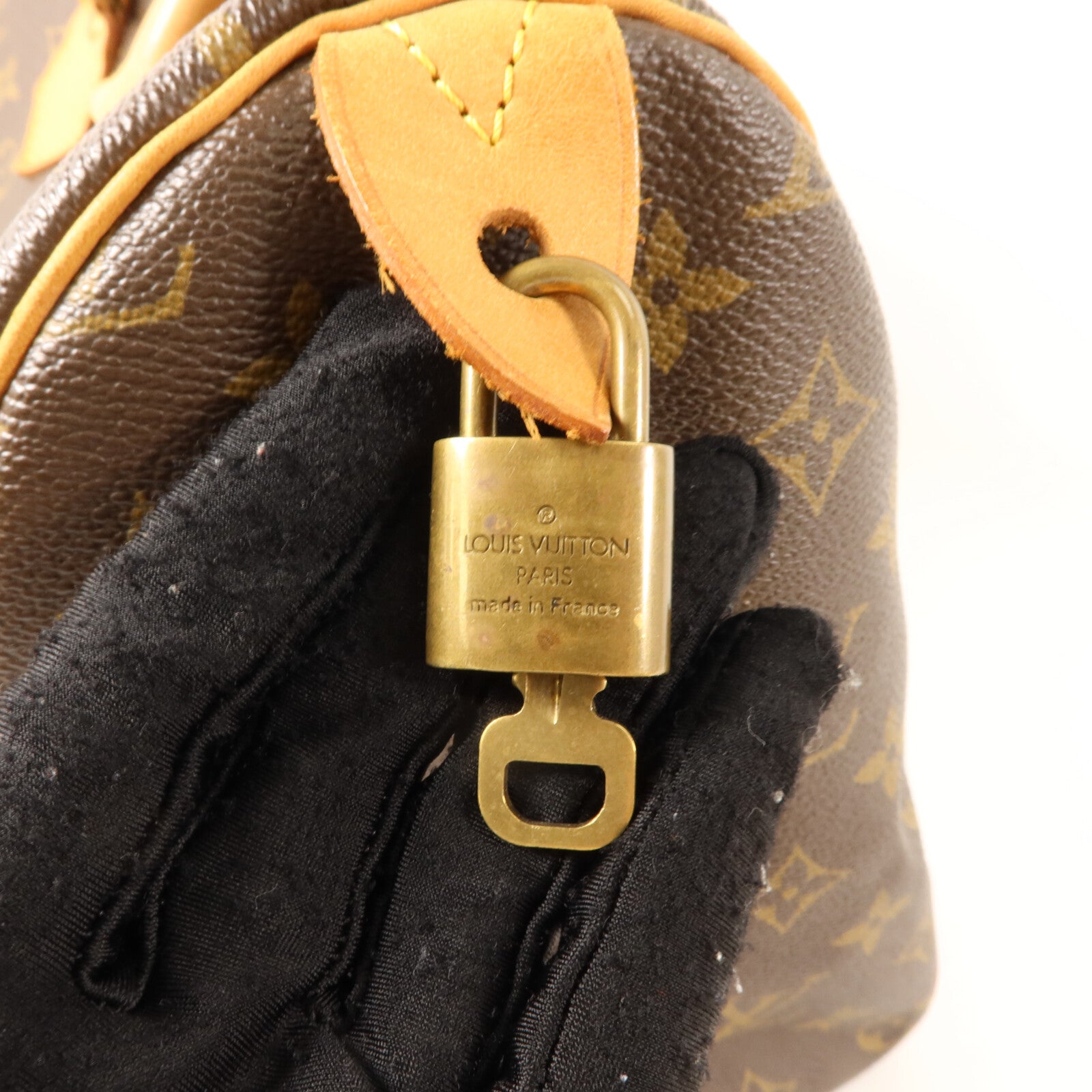 LOUIS VUITTON Monogram Speedy 35金扣手挽袋
