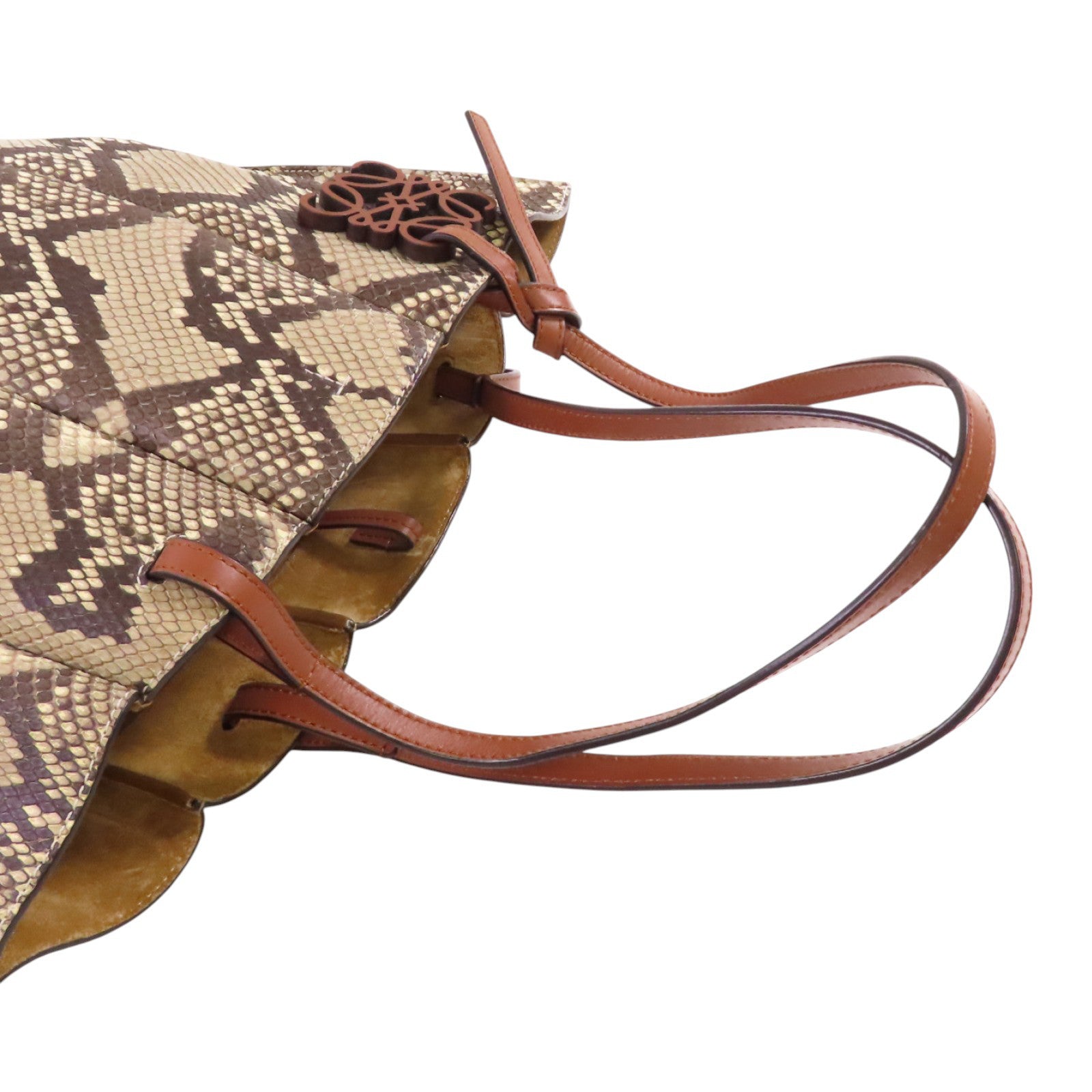 LOEWE 蛇皮皮革Shell Tote Small Tote Bag肩背袋