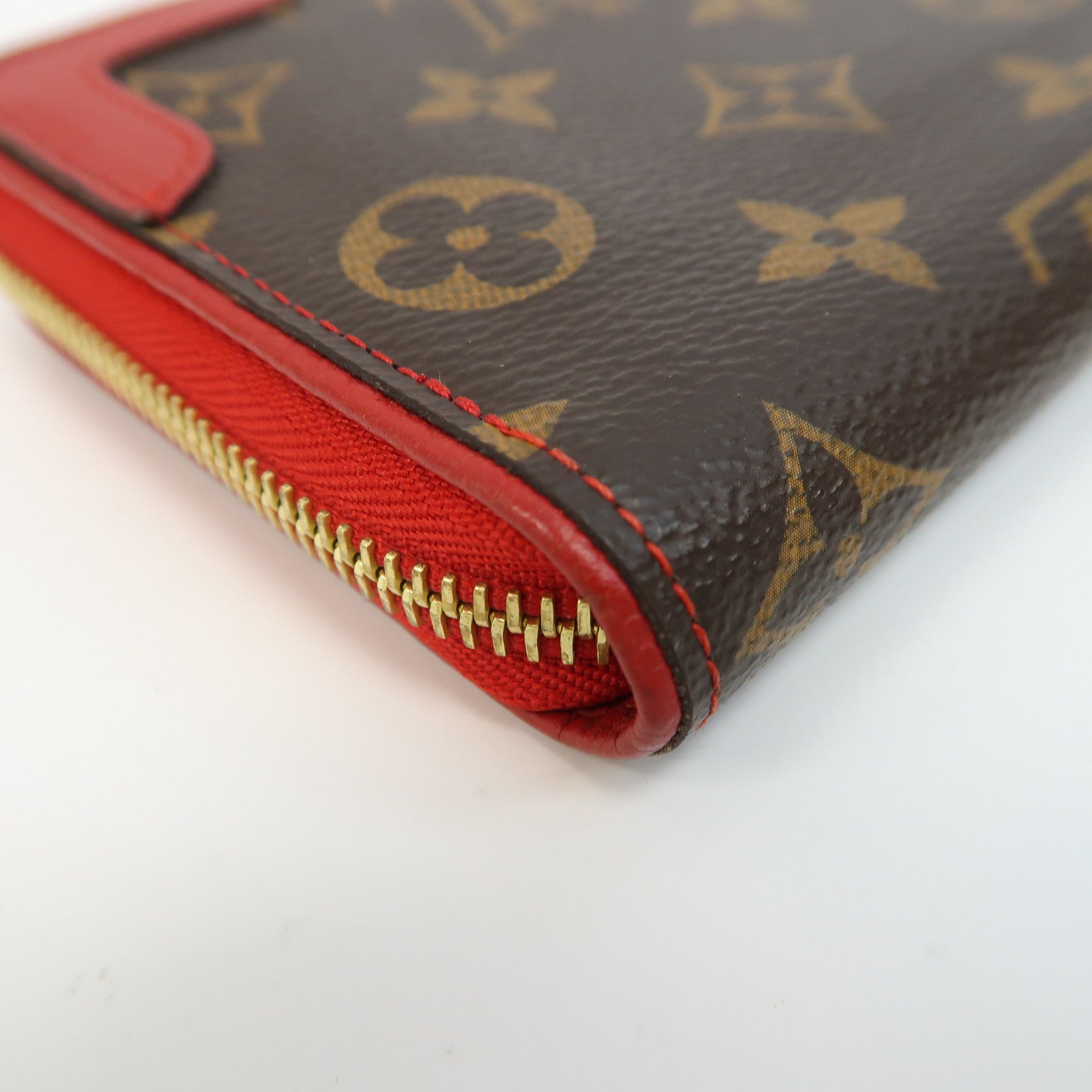 LOUIS VUITTON Monogram Retiro Zippy Wallet長錢包紅色/啡色