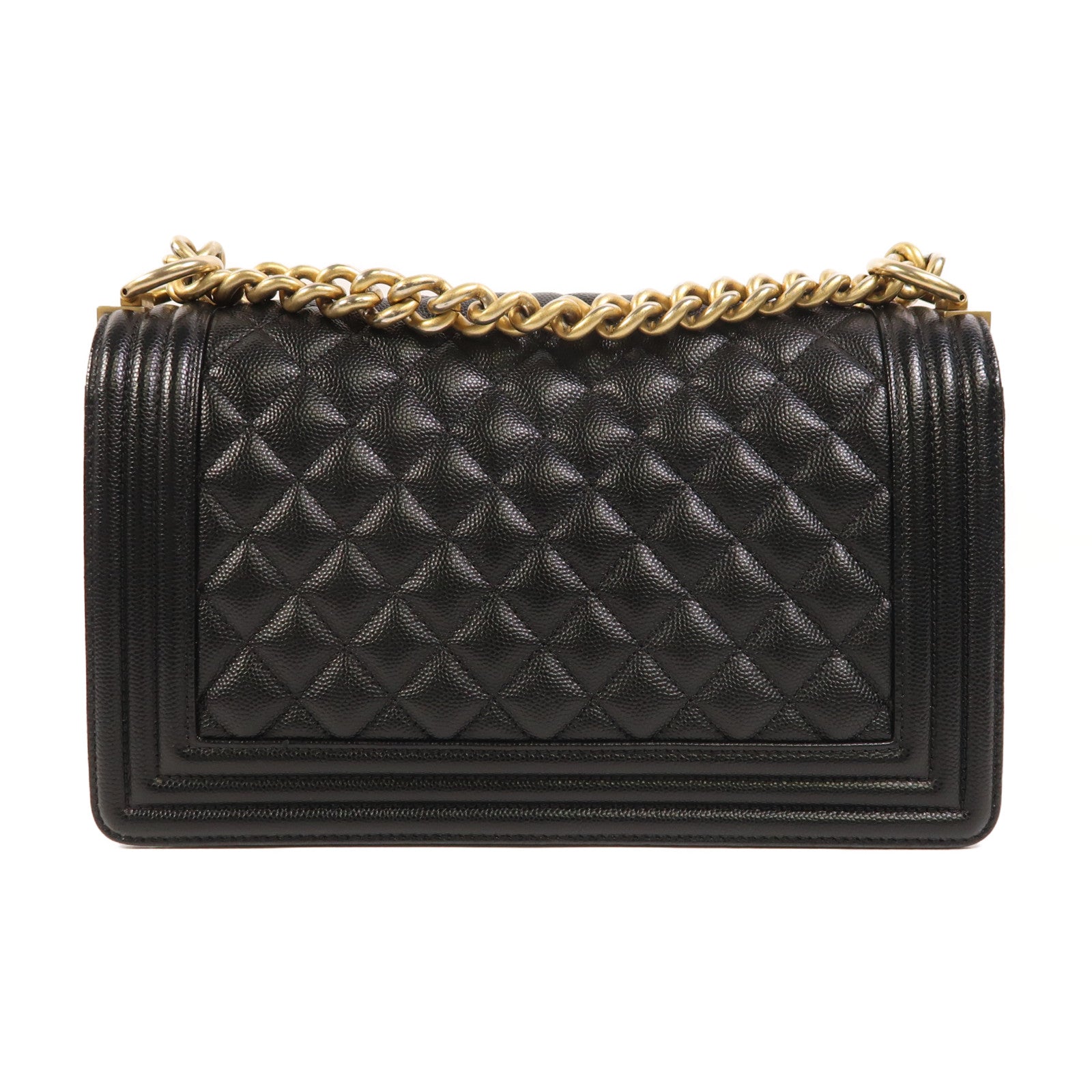 CHANEL 牛皮皮革Boy 25金扣鏈帶肩背袋