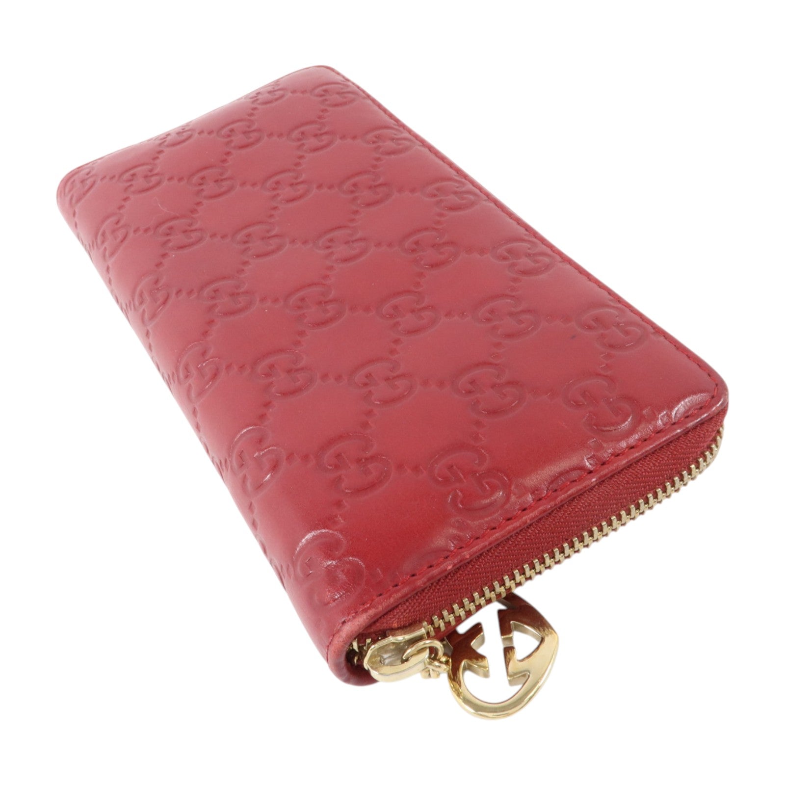 GUCCI 牛皮皮革Lovely Line Guccissima Zip-Around Long Wallet金扣長錢包