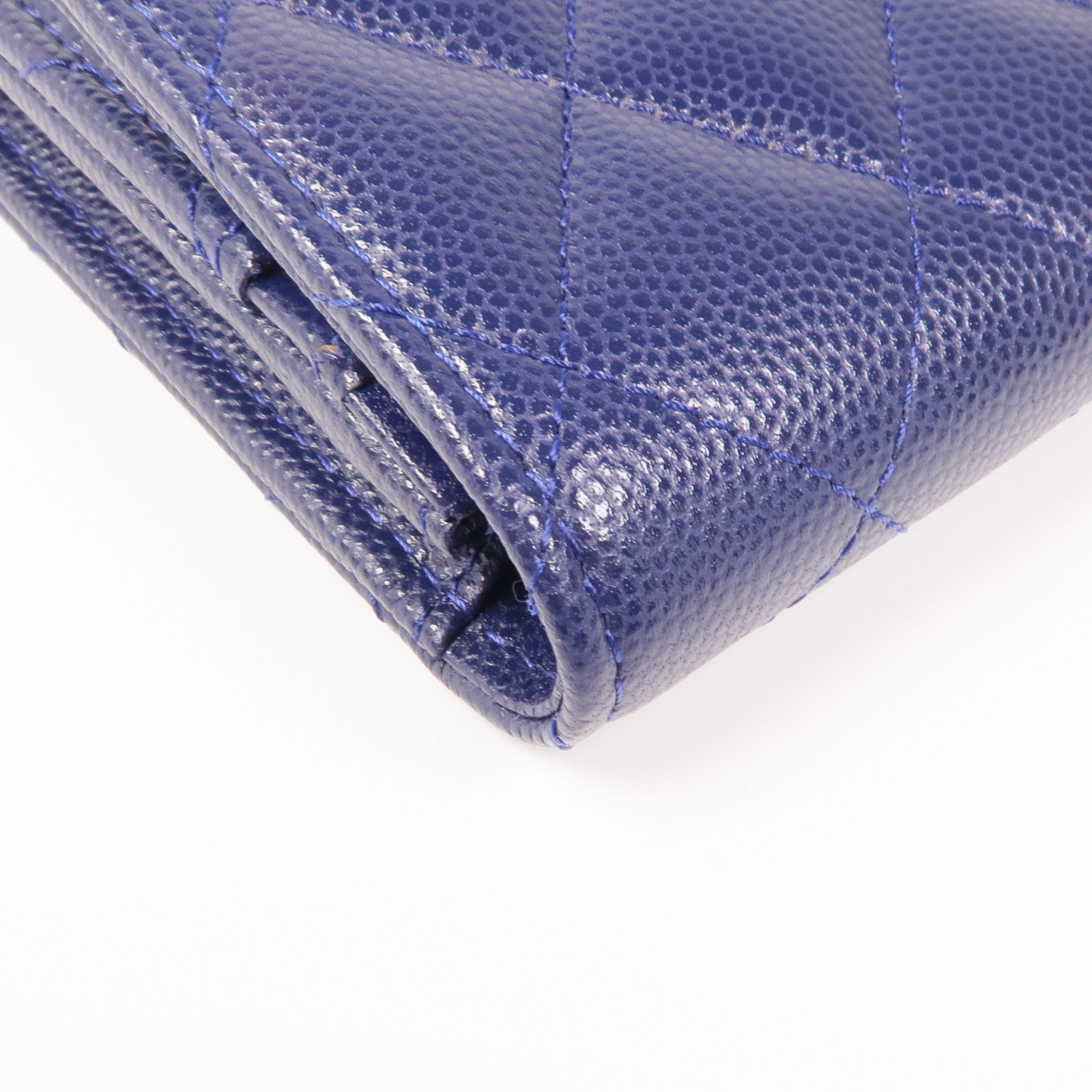 CHANEL CC GHW Wallet Calfskin Leather Navy