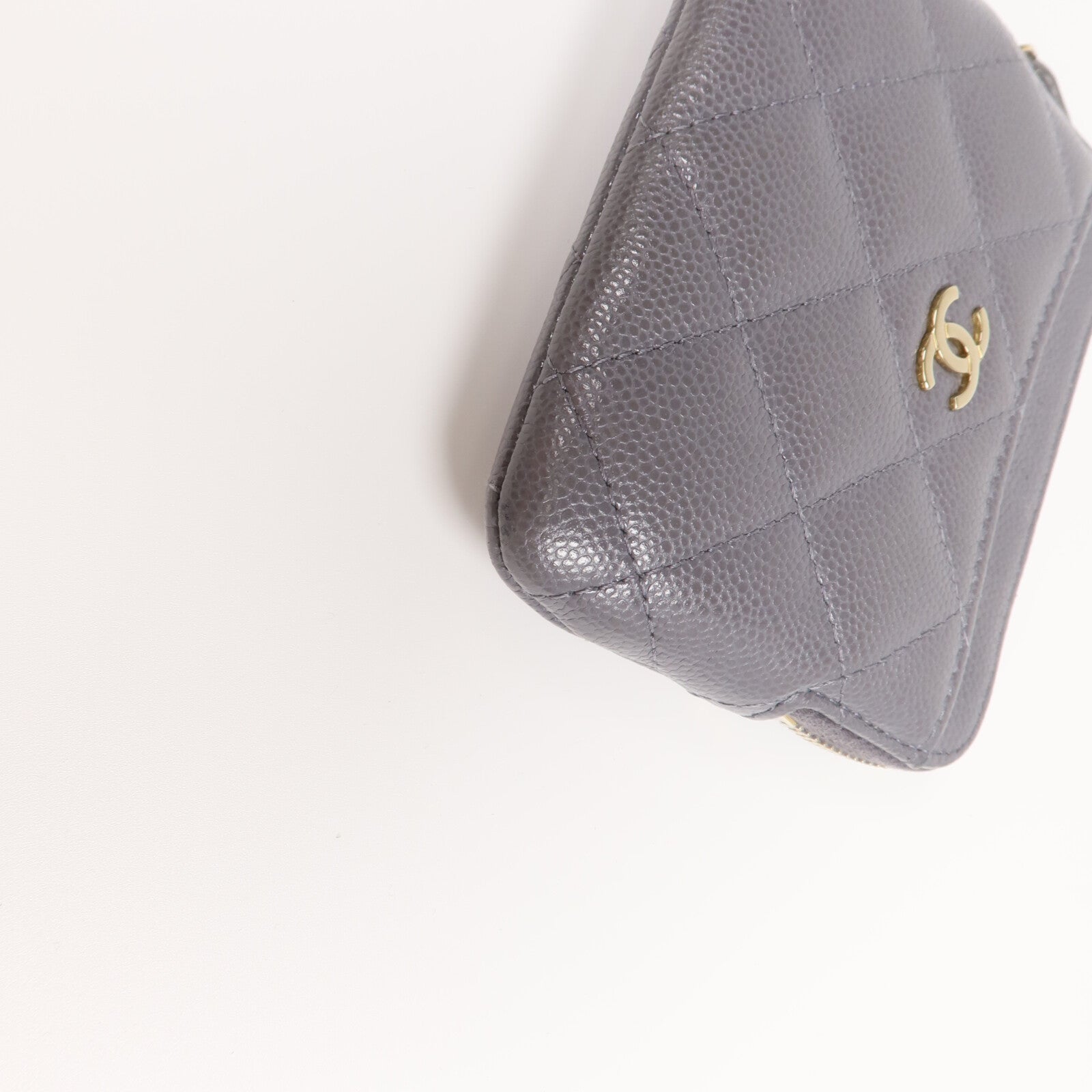 CHANEL 牛皮皮革Card Holder Matelasse金扣卡片套