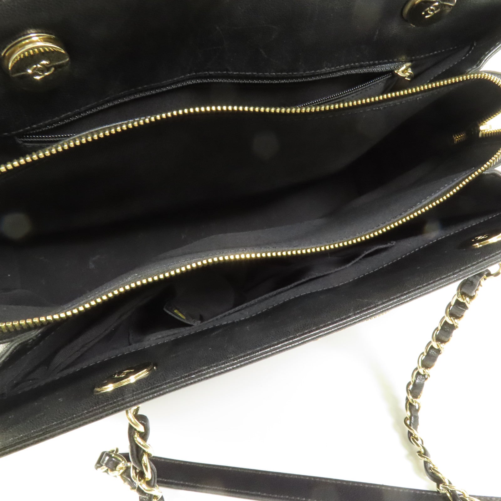 CHANEL 牛皮皮革Shoulder Bag金扣肩背袋