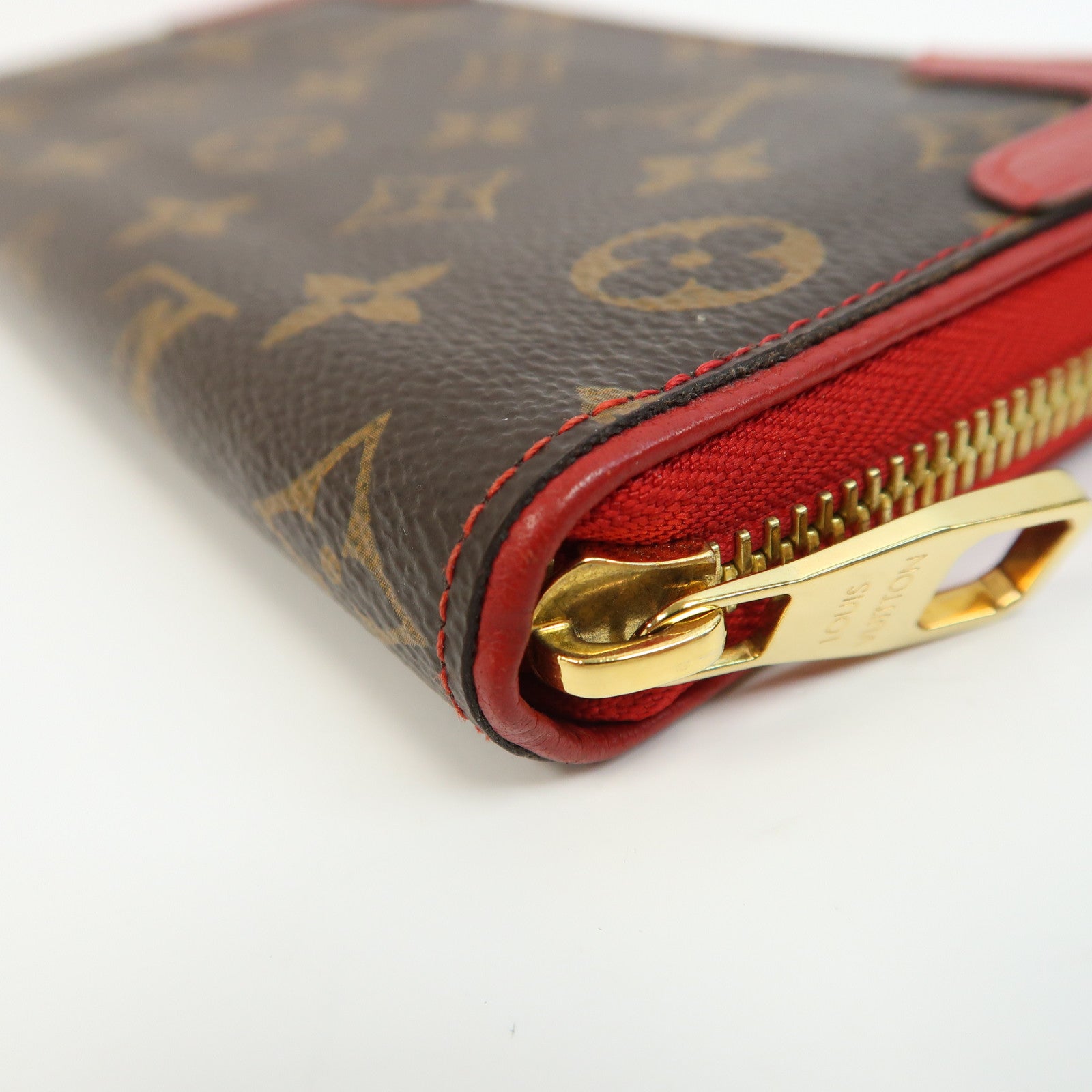 LOUIS VUITTON Monogram Retiro Zippy Wallet長錢包紅色/啡色