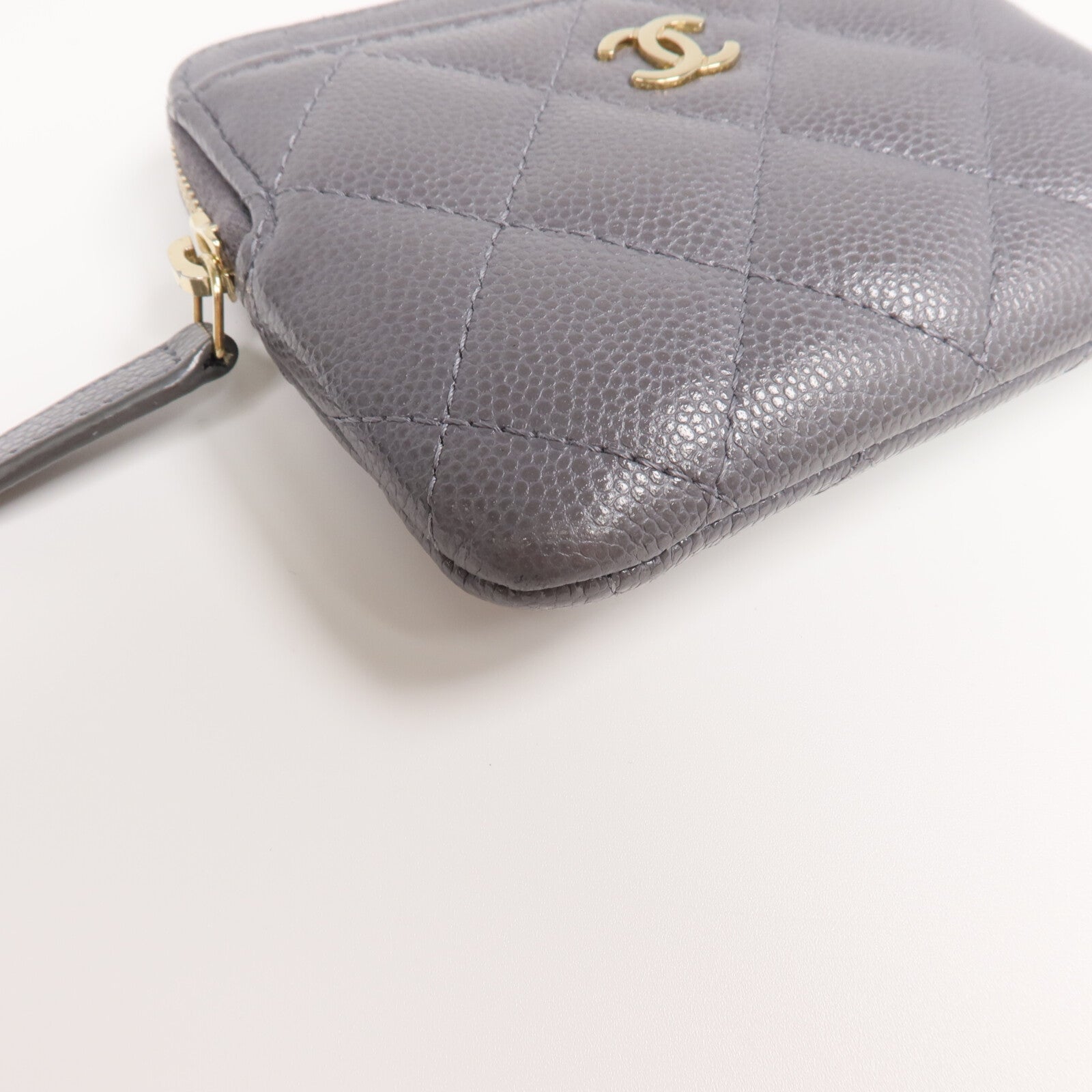 CHANEL 牛皮皮革Card Holder Matelasse金扣卡片套