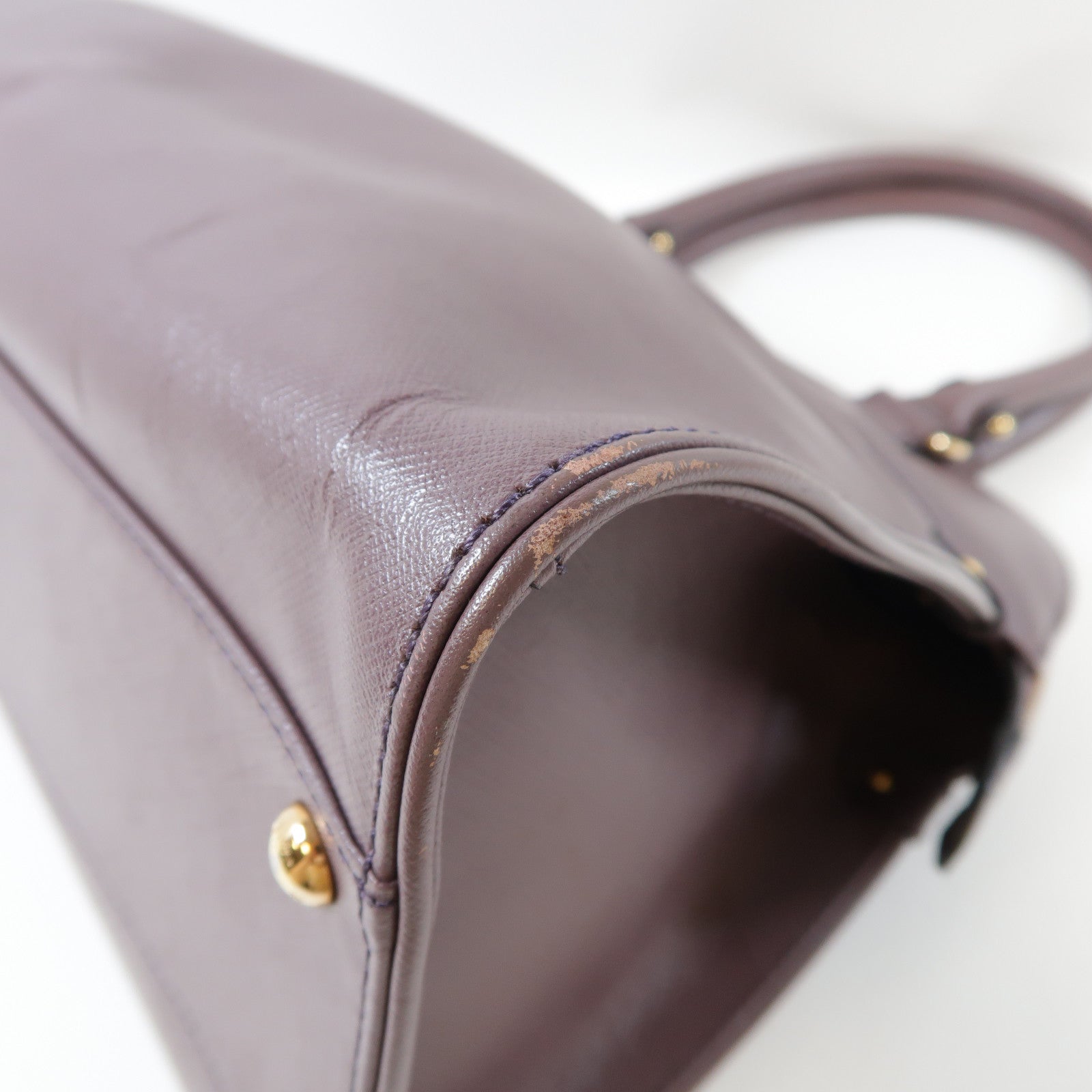 Salvatore Ferragamo 牛皮皮革Hand Bag金扣手挽袋紫色