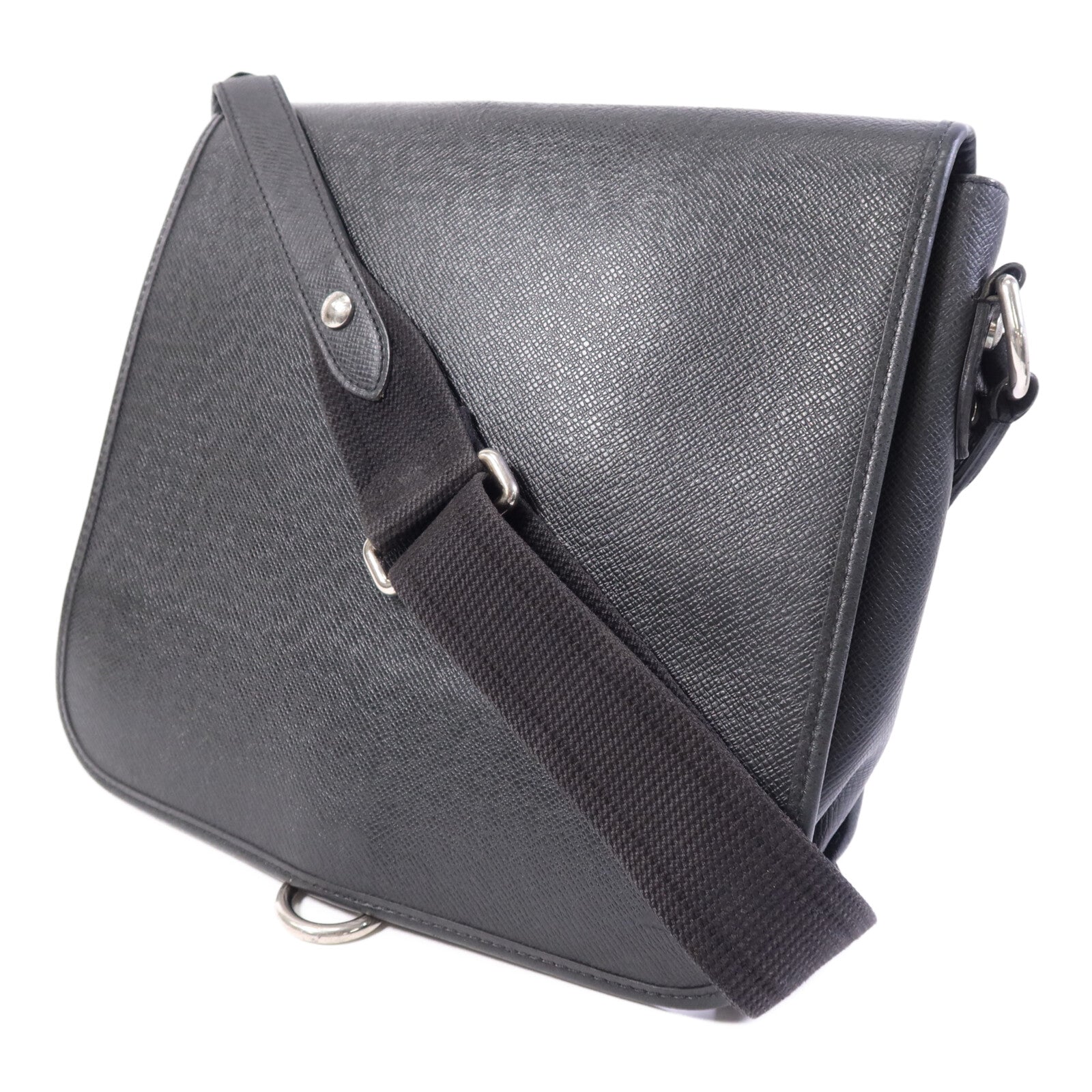 LOUIS VUITTON Taiga皮革Andrei銀扣肩背袋