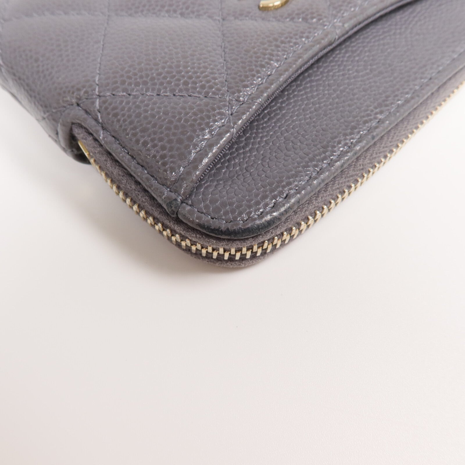 CHANEL 牛皮皮革Card Holder Matelasse金扣卡片套