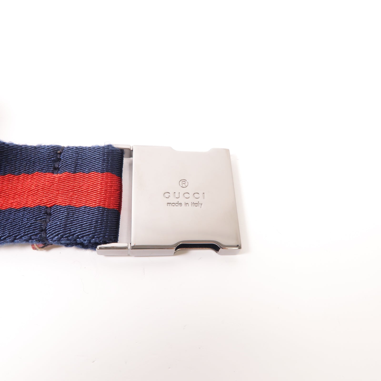 GUCCI 帆布Waist Bag銀扣腰包米色/藍色/紅色