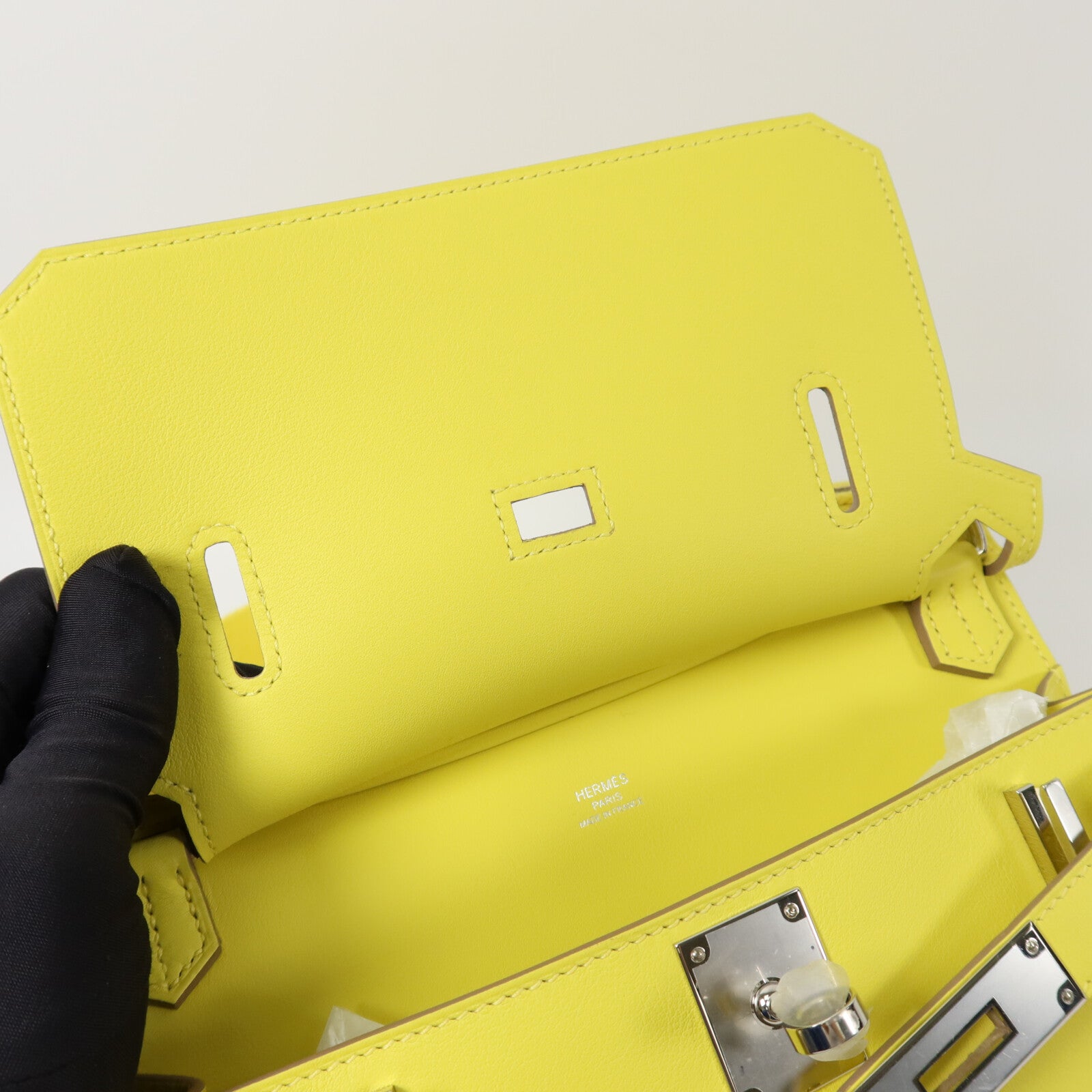 HERMES Swift皮革Mini Jypsiere肩背袋Lime