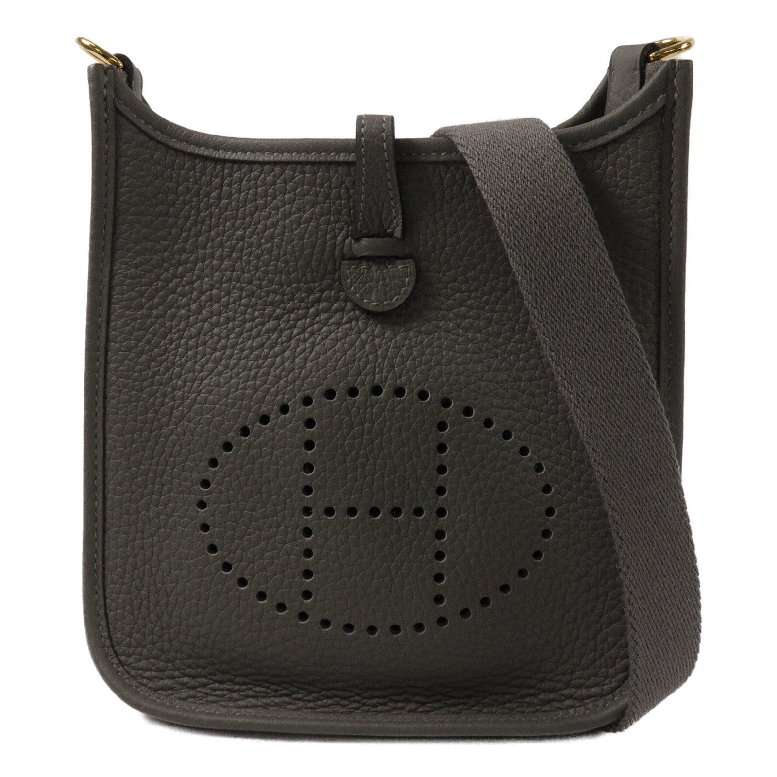 HERMES Clemence皮革Evelyne TPM肩背袋Gris Meyer