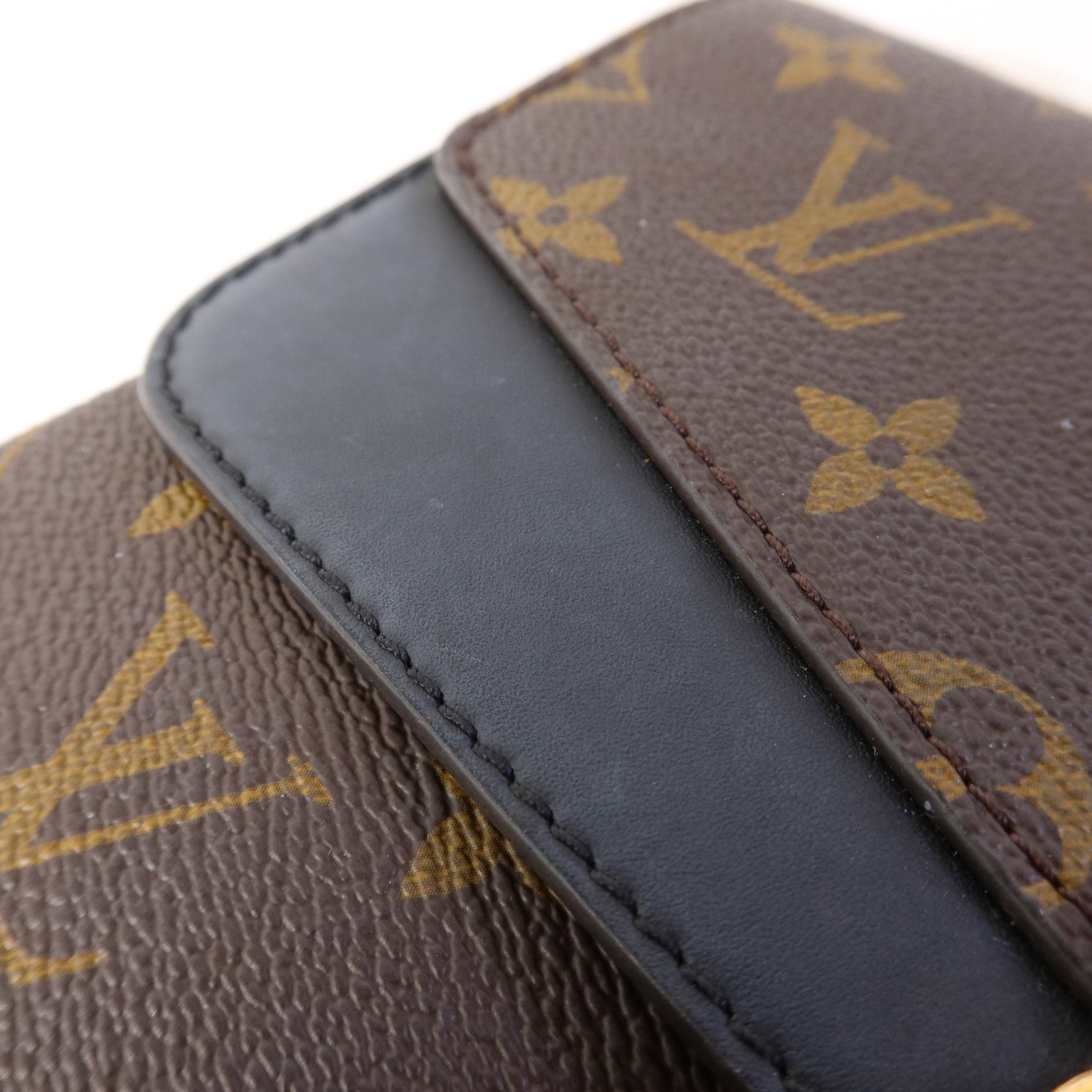 LOUIS VUITTON Monogram Marceau金扣肩背袋棕色