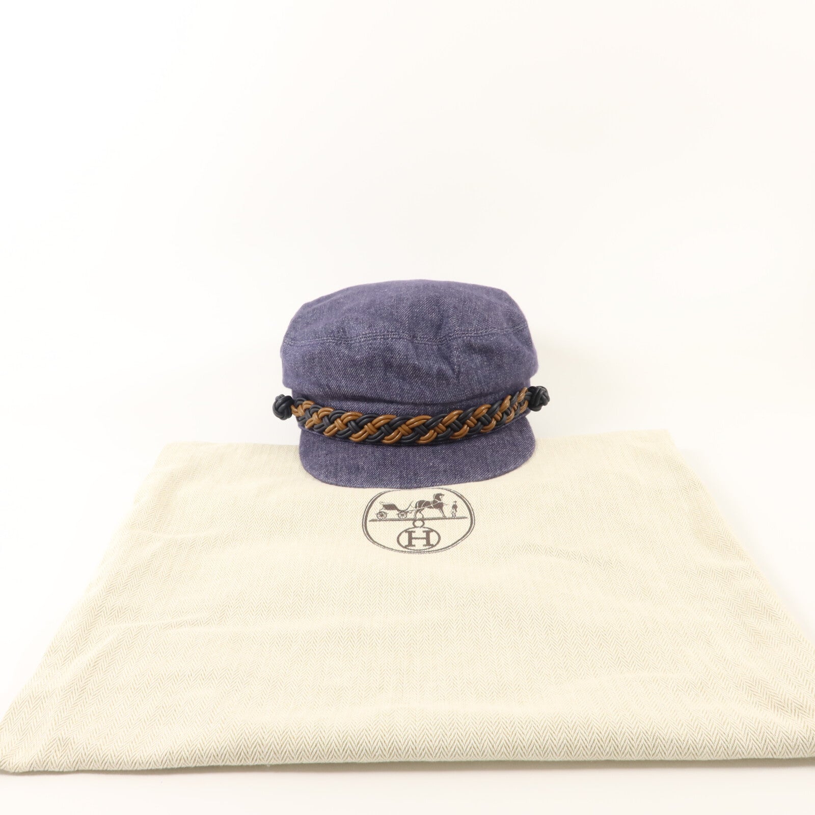 HERMES 牛仔布料Casquette Giulietta Denim Hat (Size57)帽子