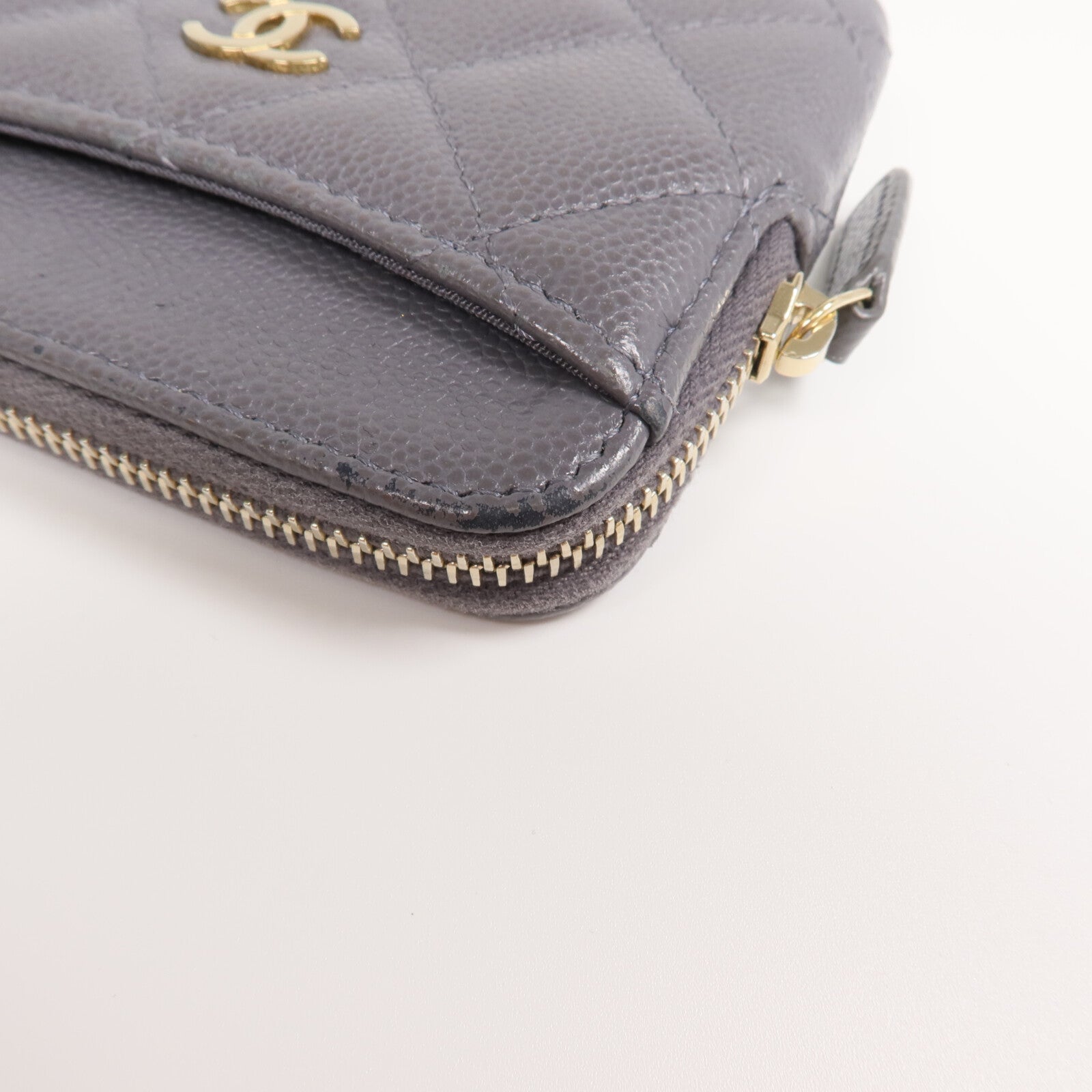 CHANEL 牛皮皮革Card Holder Matelasse金扣卡片套