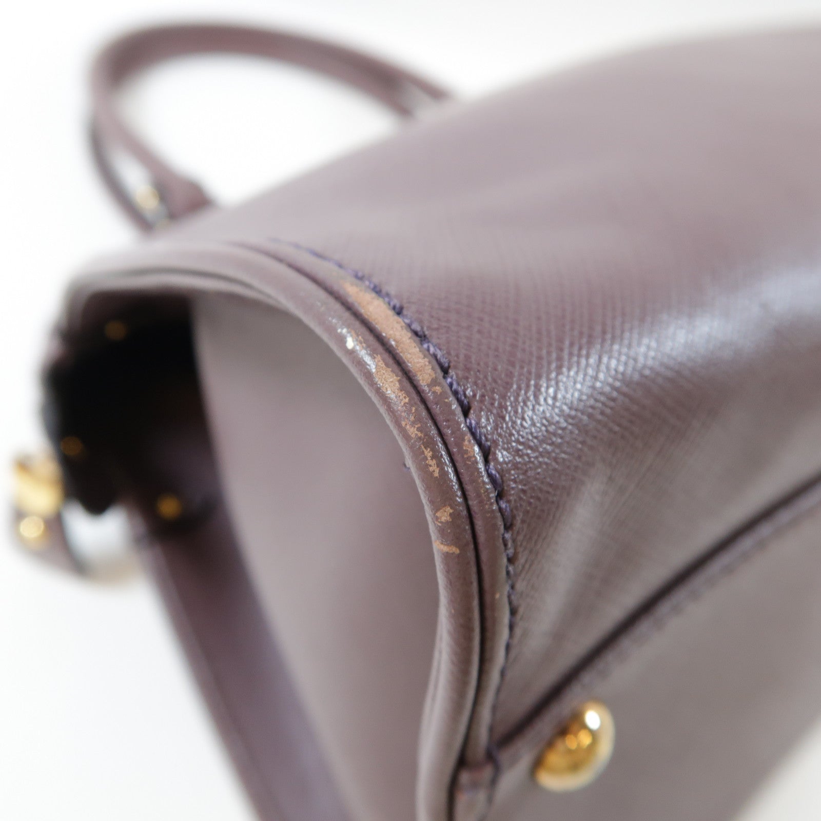 Salvatore Ferragamo 牛皮皮革Hand Bag金扣手挽袋紫色