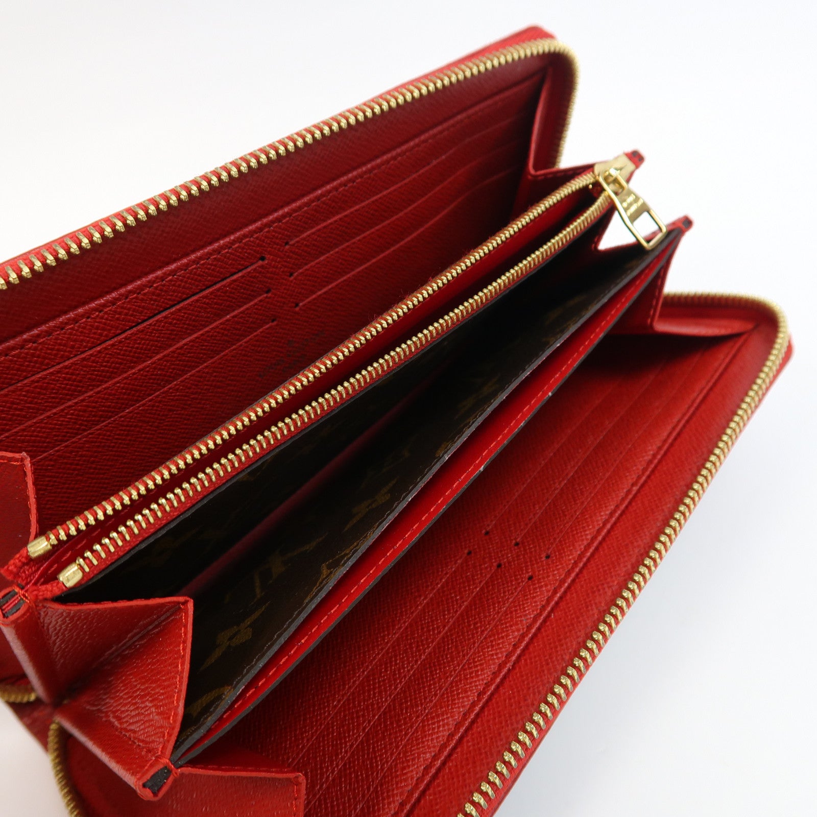 LOUIS VUITTON Monogram Retiro Zippy Wallet長錢包紅色/啡色