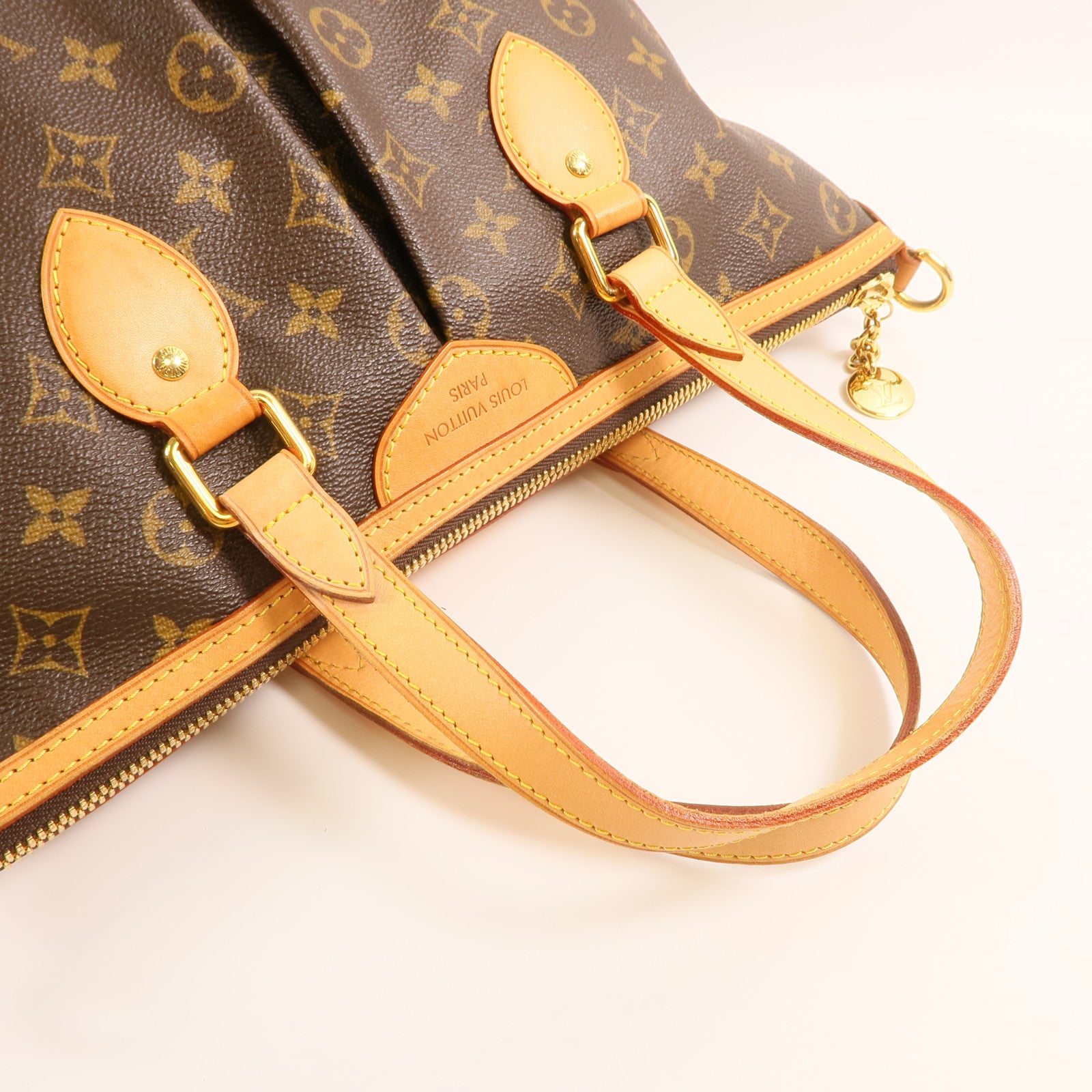 LOUIS VUITTON Monogram Palermo PM金扣手挽肩背兩用袋棕色