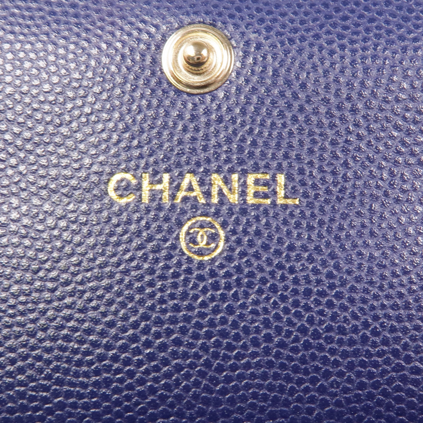 CHANEL CC GHW Wallet Calfskin Leather Navy