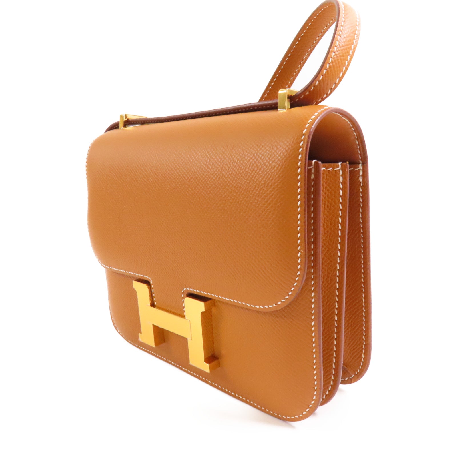 HERMES Epsom皮革Constance Mini金扣肩背袋Gold