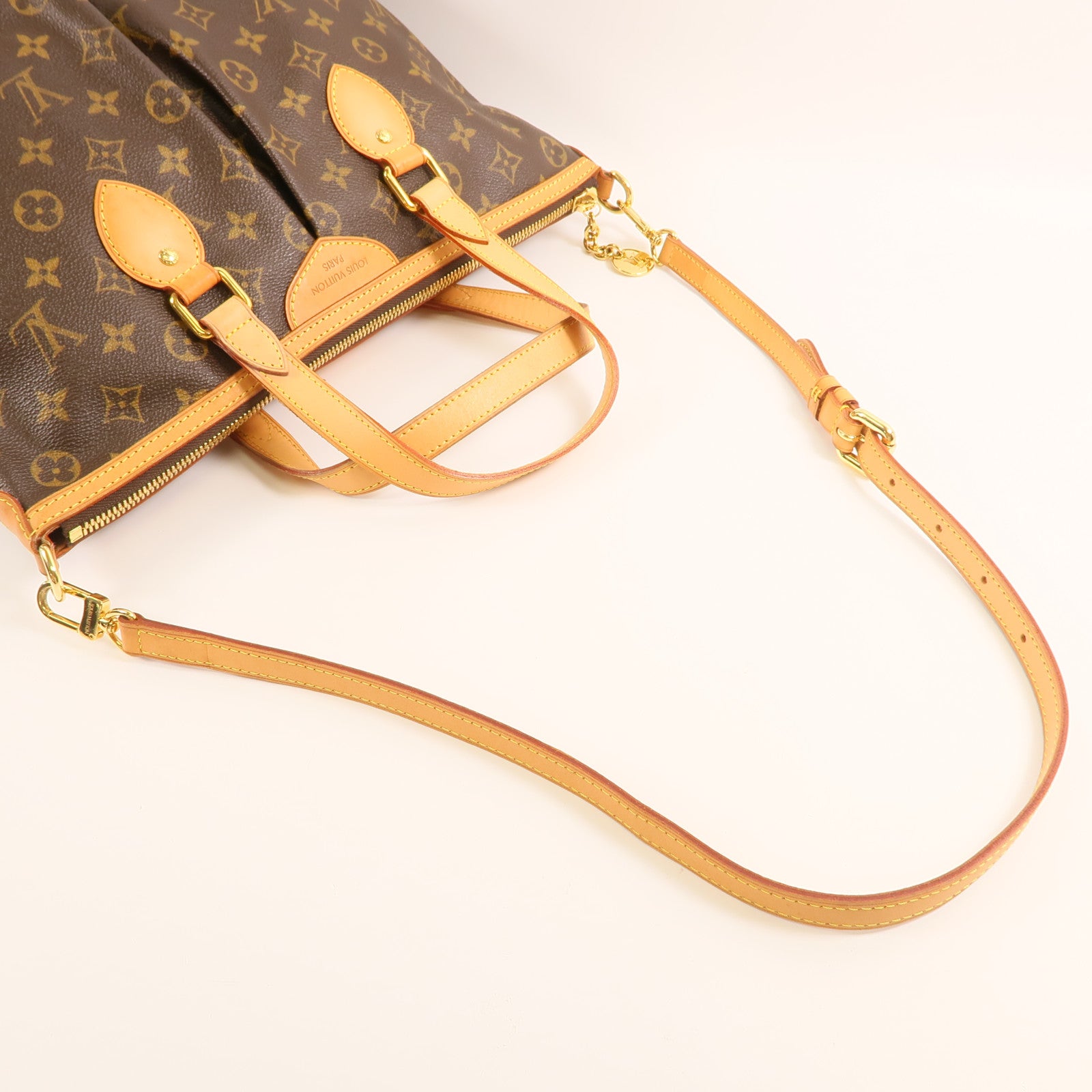 LOUIS VUITTON Monogram Palermo PM金扣手挽肩背兩用袋棕色