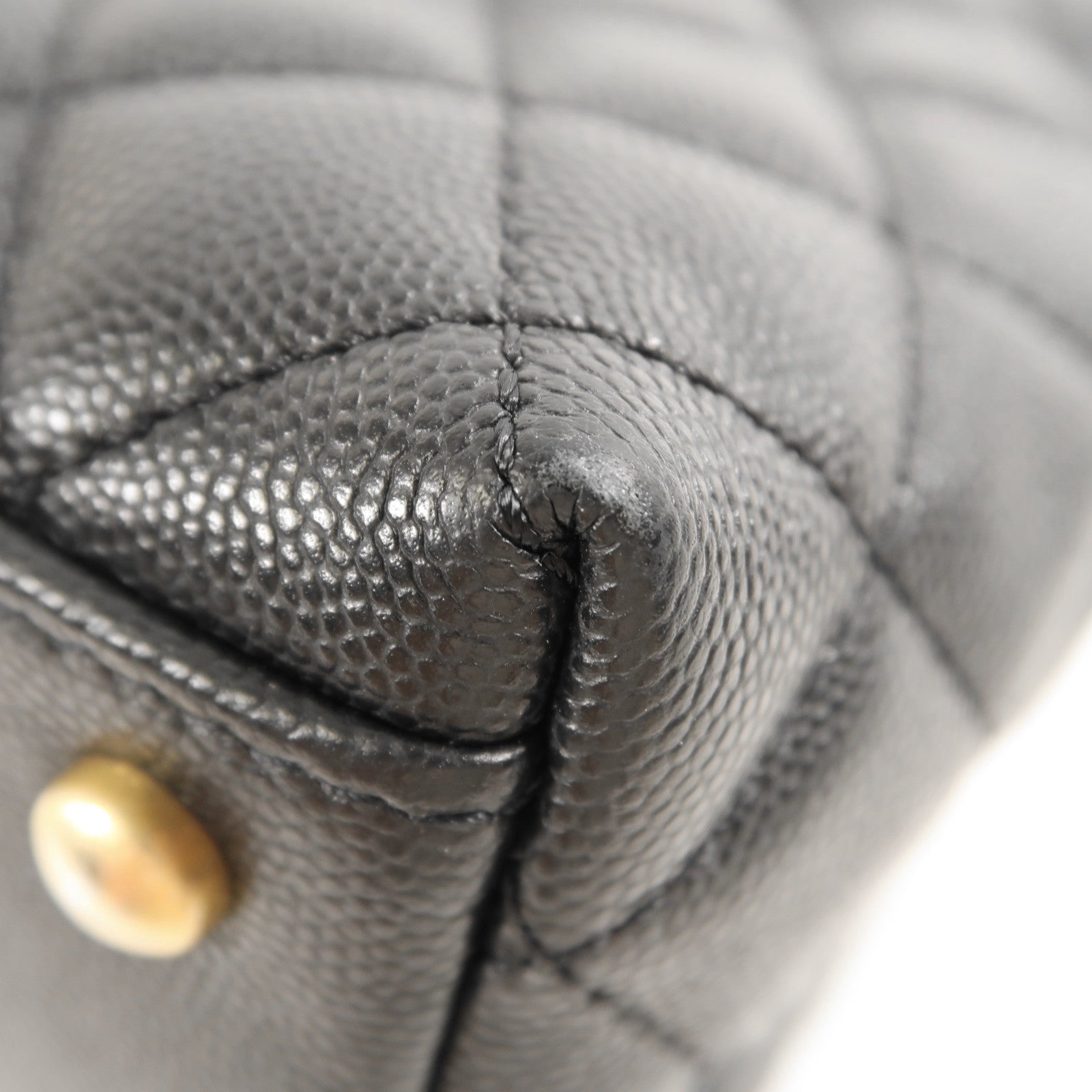 CHANEL 牛皮皮革/蜥蝪皮革Coco Handle Medium金扣手挽肩背兩用袋