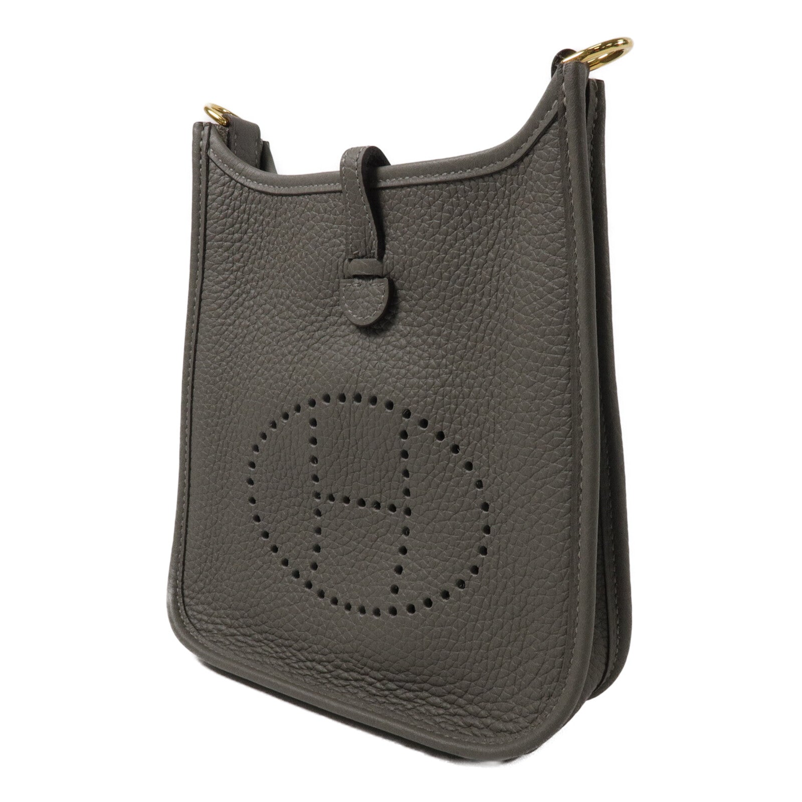 HERMES Clemence皮革Evelyne TPM肩背袋Gris Meyer