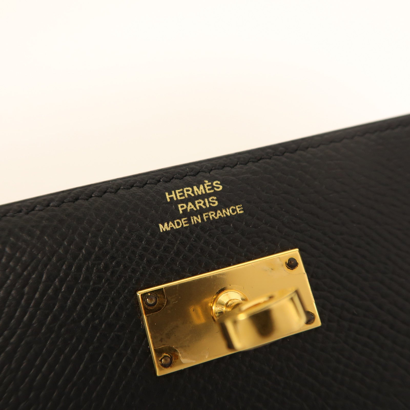 HERMES Epsom皮革Kelly Compact Wallet金扣錢包