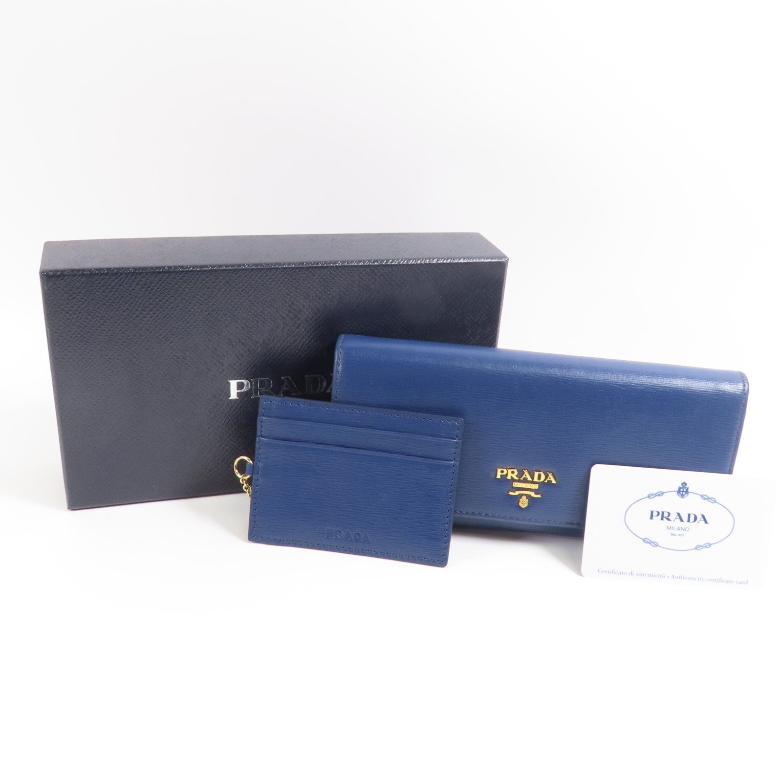 PRADA 牛皮皮革Long Wallet金扣長錢包