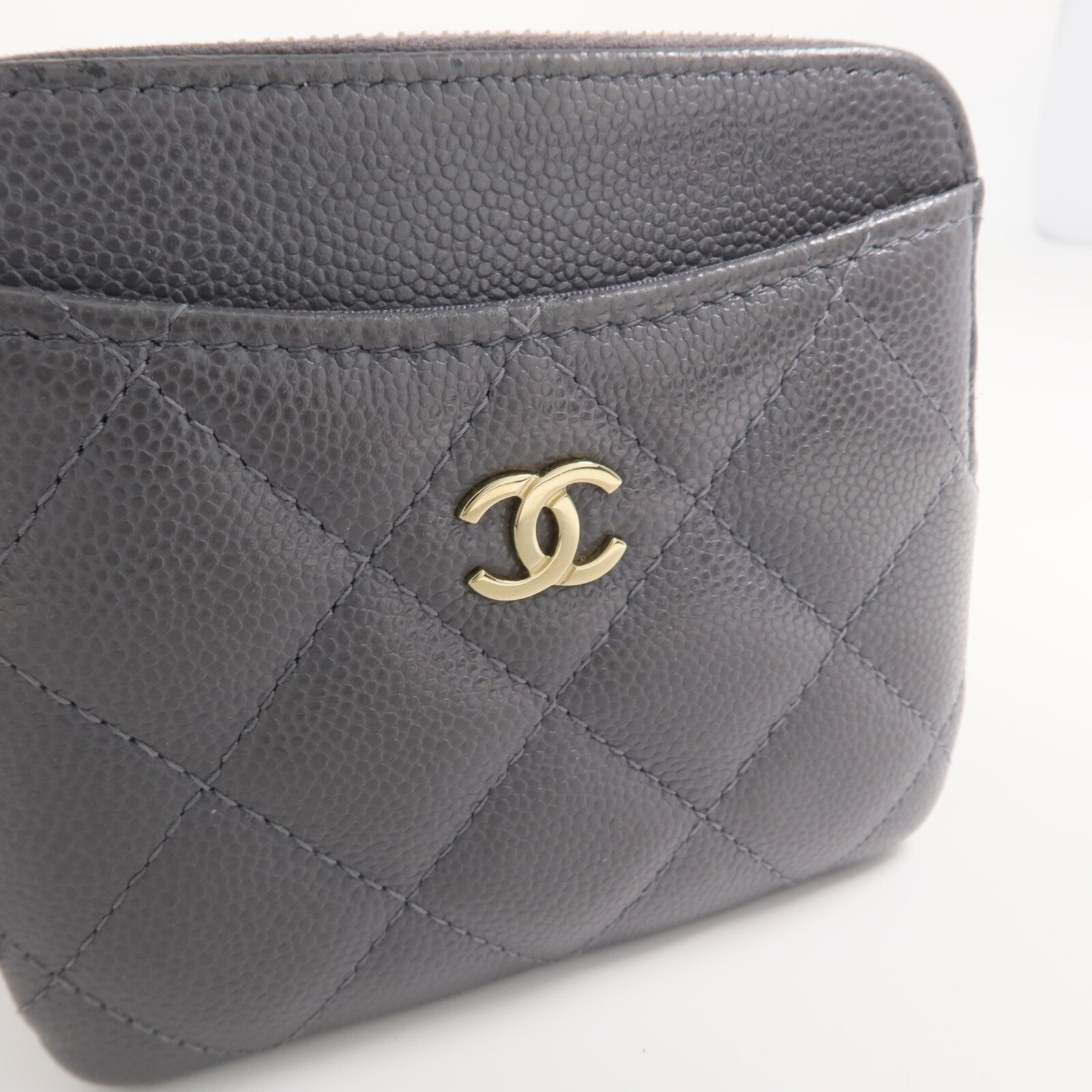 CHANEL 牛皮皮革Card Holder Matelasse金扣卡片套