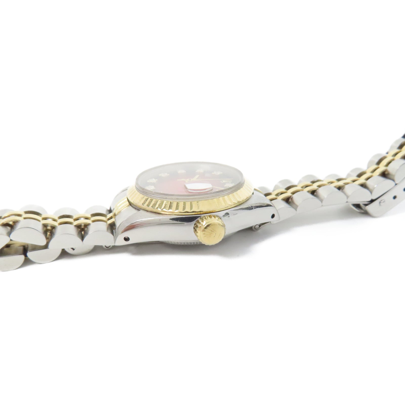 ROLEX Datejust18K金/不鏽鋼手錶自動機芯黑色/紅色