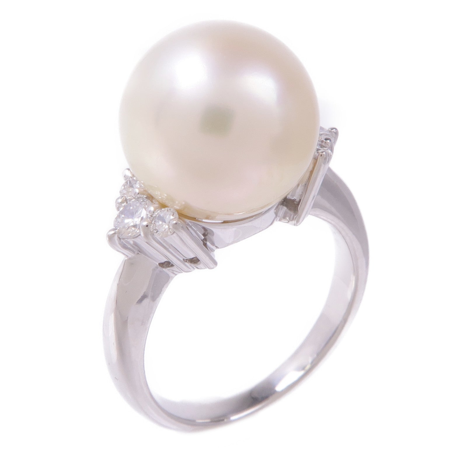 JEWELRY PT900鉑金Pearl Diamond Ring珍珠/鑽石戒指US#6