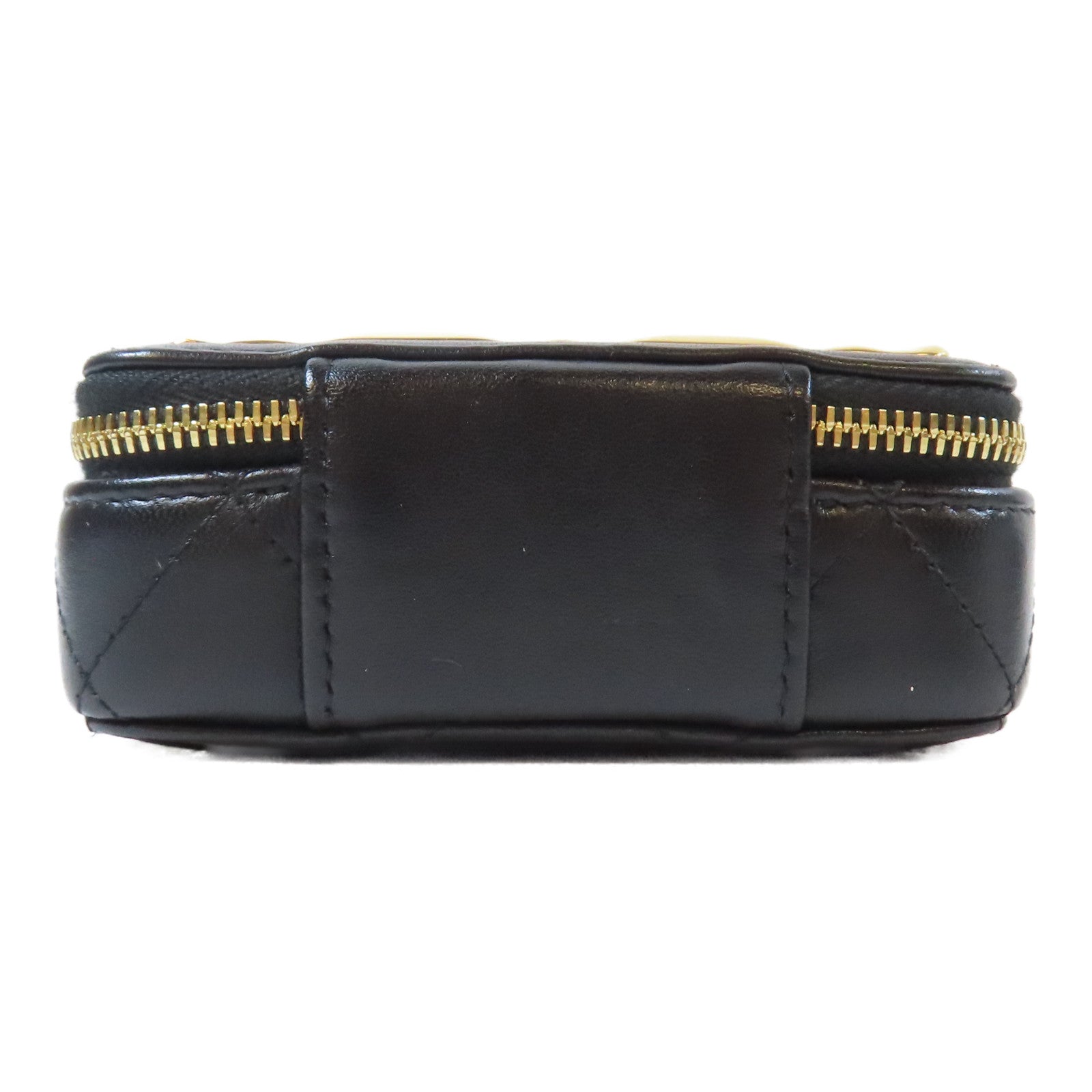 CHANEL 菱格羊皮皮革Clutch With Chain銀扣鏈帶肩背袋黑色/金色