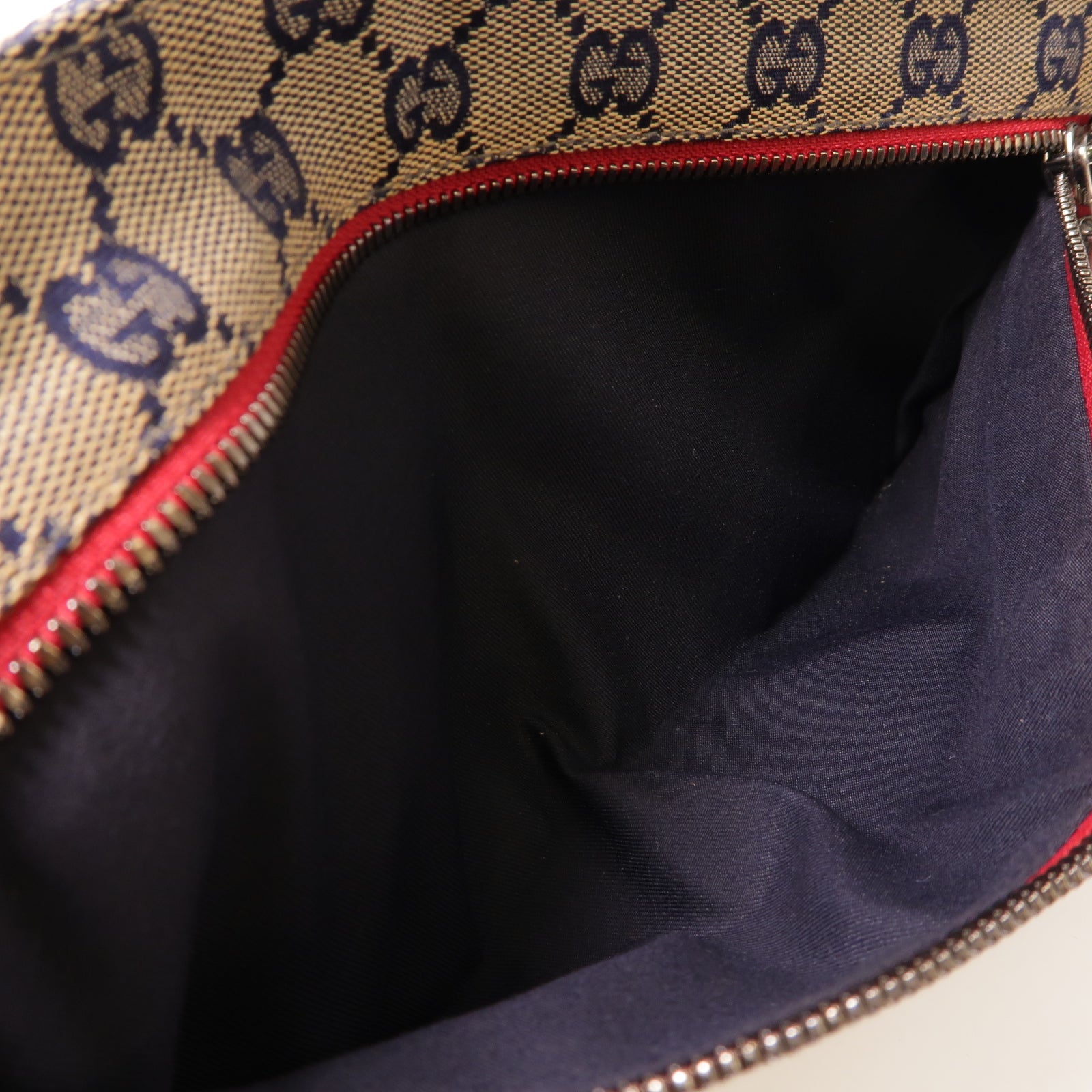 GUCCI 帆布Waist Bag銀扣腰包米色/藍色/紅色