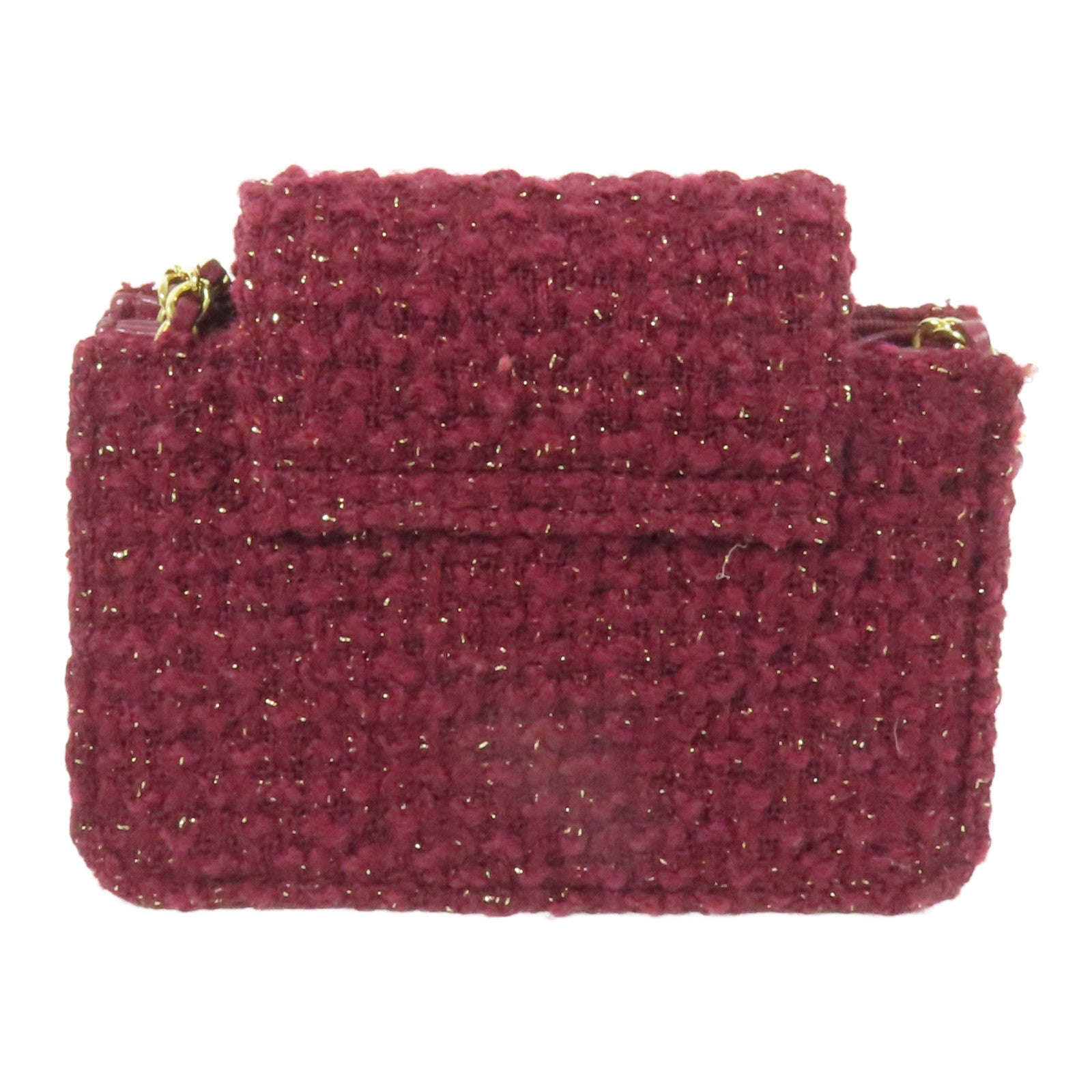 CHANEL Tweed Mini Tweed Bag金扣鏈帶肩背袋