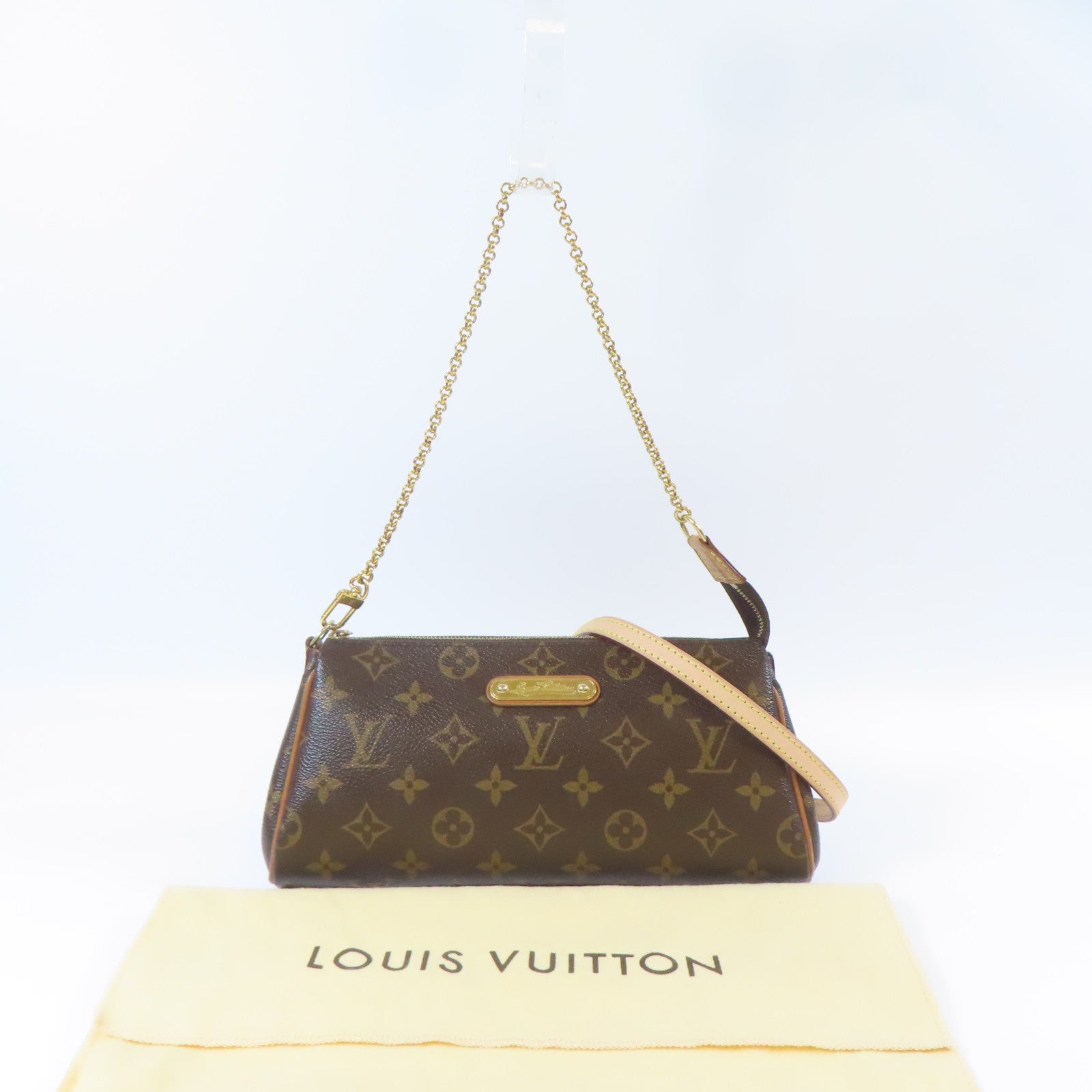 LOUIS VUITTON Monogram Eva金扣手挽肩背兩用袋啡色