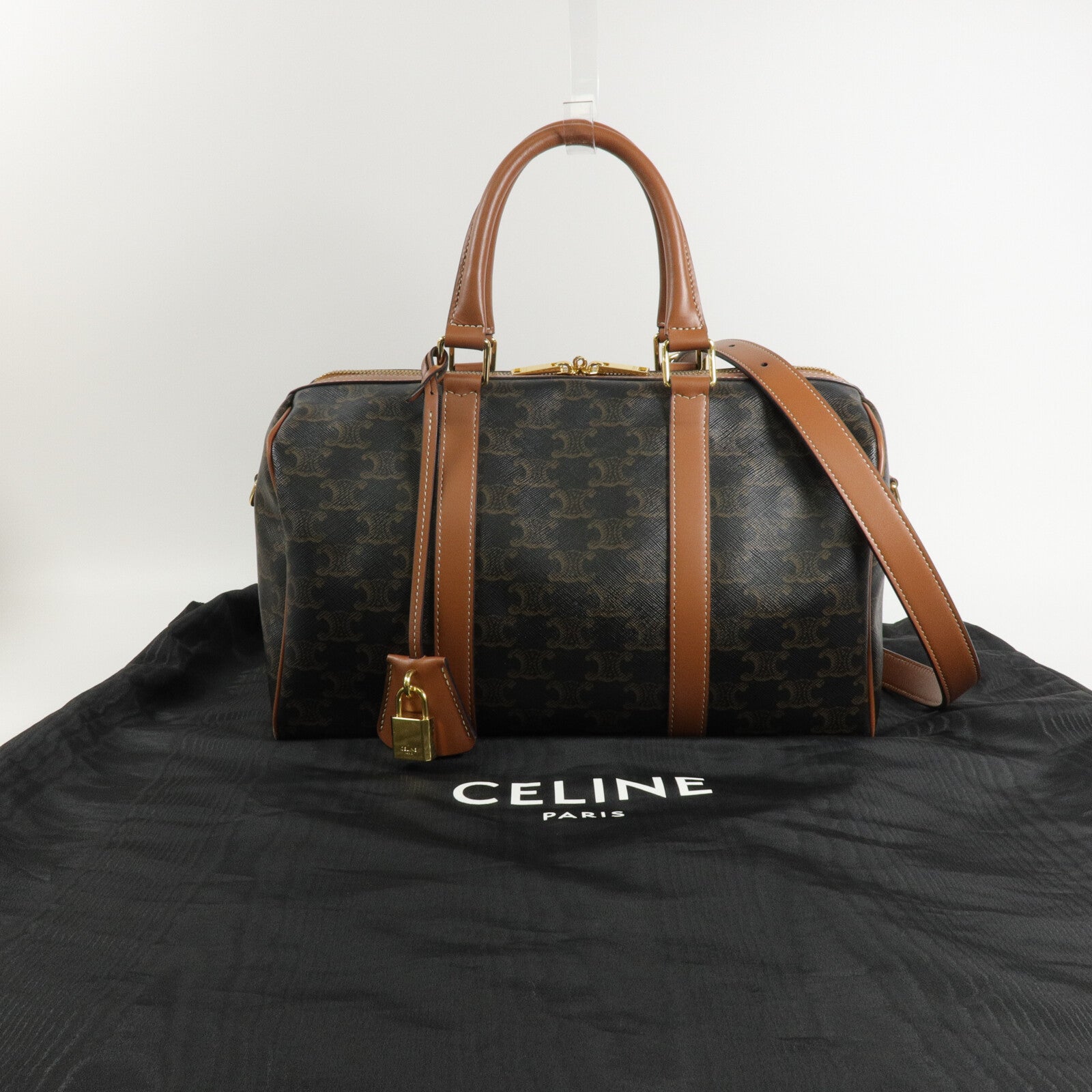 CELINE 塗層帆布2 Way Shoulder Boston手挽肩背兩用袋