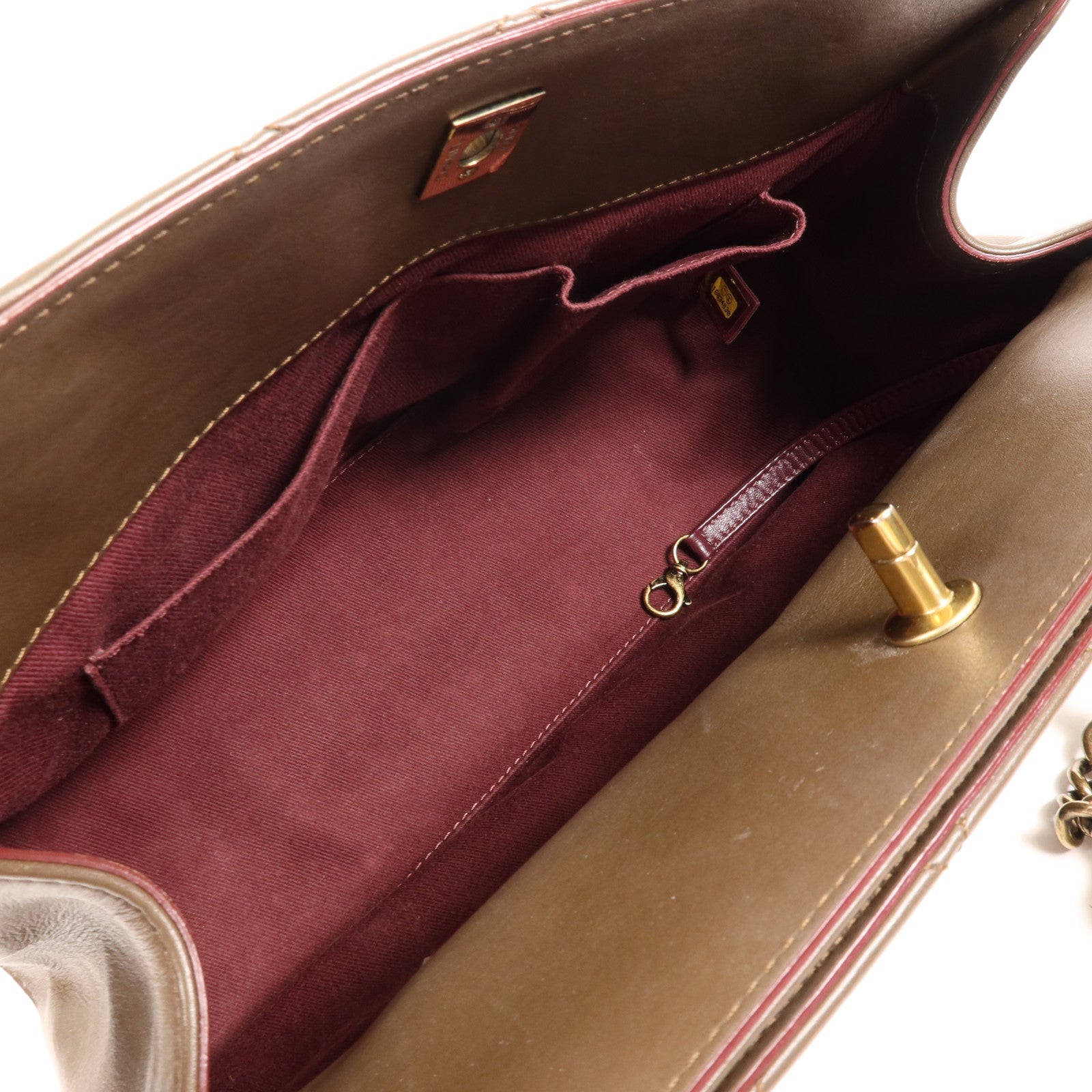 CHANEL 羊皮皮革Chain Shoulder金扣鏈帶肩背袋