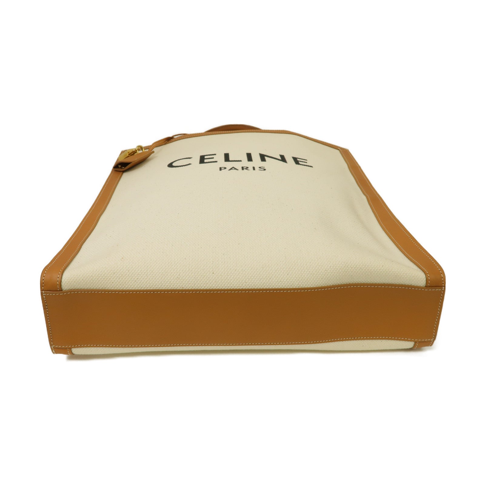 CELINE 【激減優惠】帆布Large Vertical Bag金扣手挽袋白色