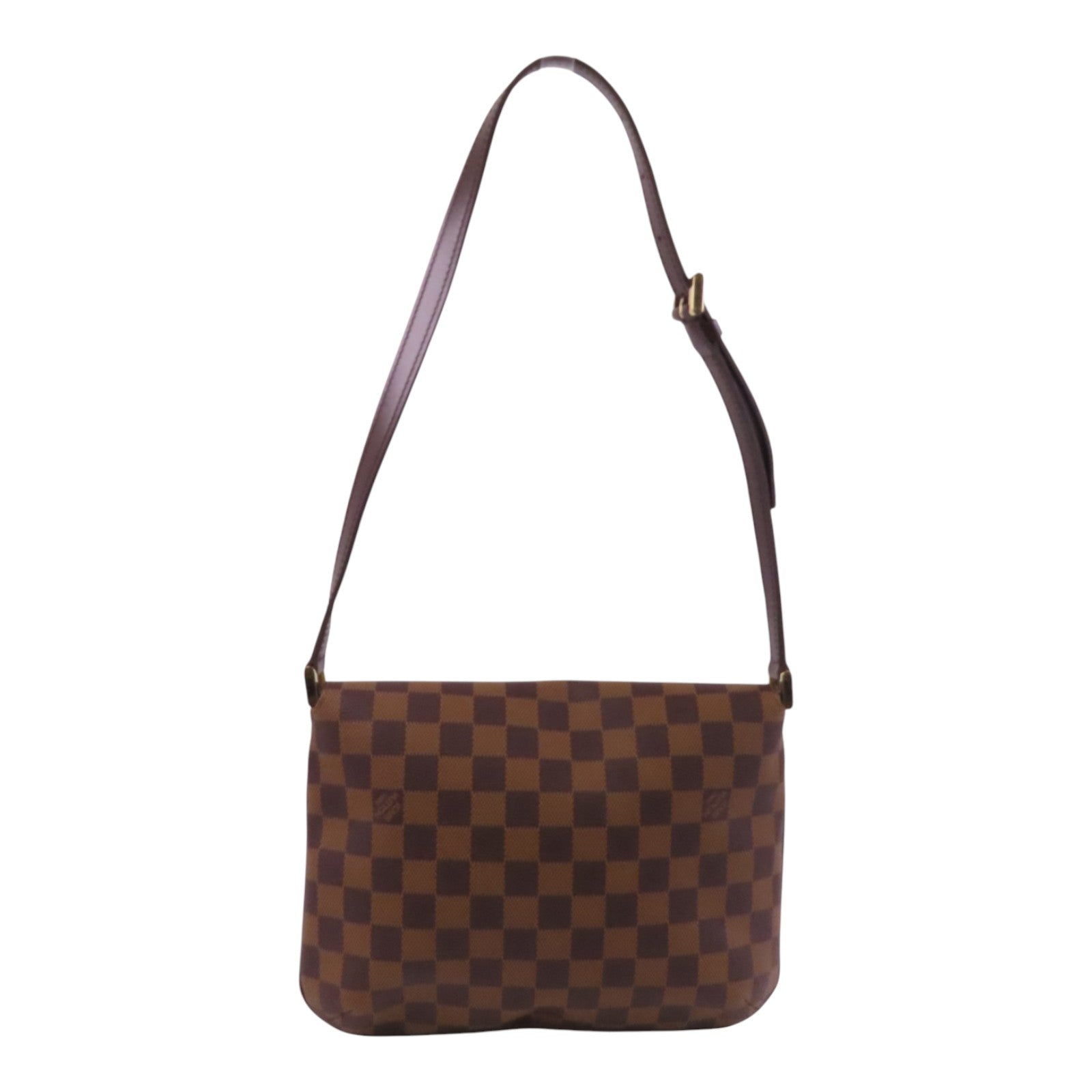 LOUIS VUITTON Damier Ebene Musette Tango金扣肩背袋