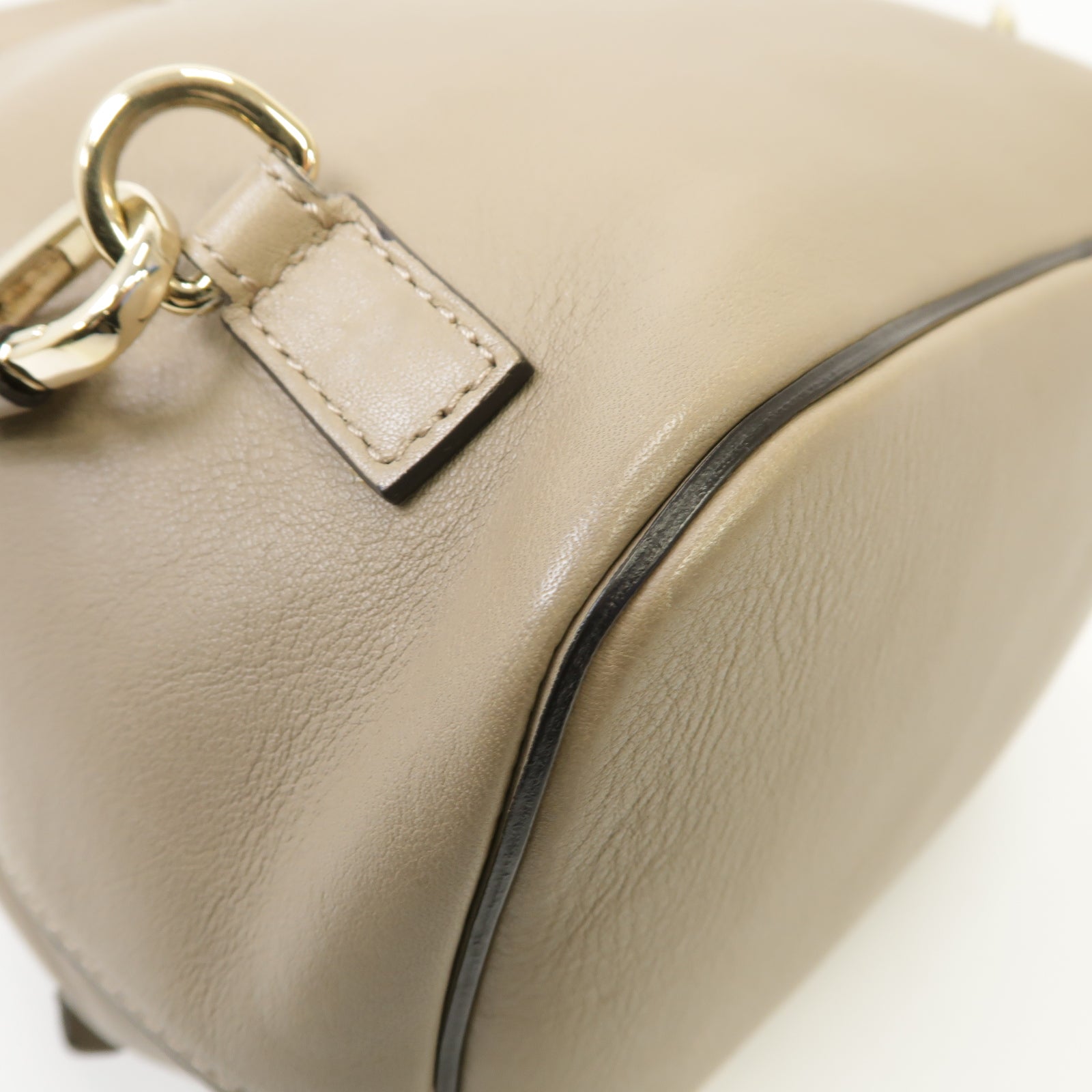 Chloe 牛皮皮革/麂皮皮革Case A Dos Rucksack金扣背包灰色