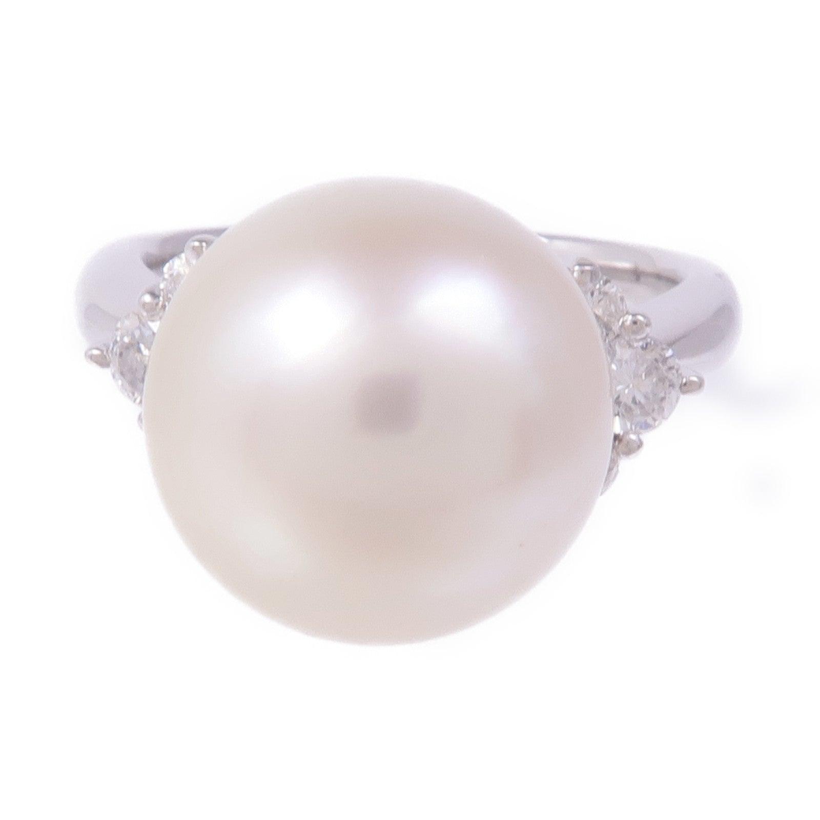 JEWELRY PT900鉑金Pearl Diamond Ring珍珠/鑽石戒指US#6