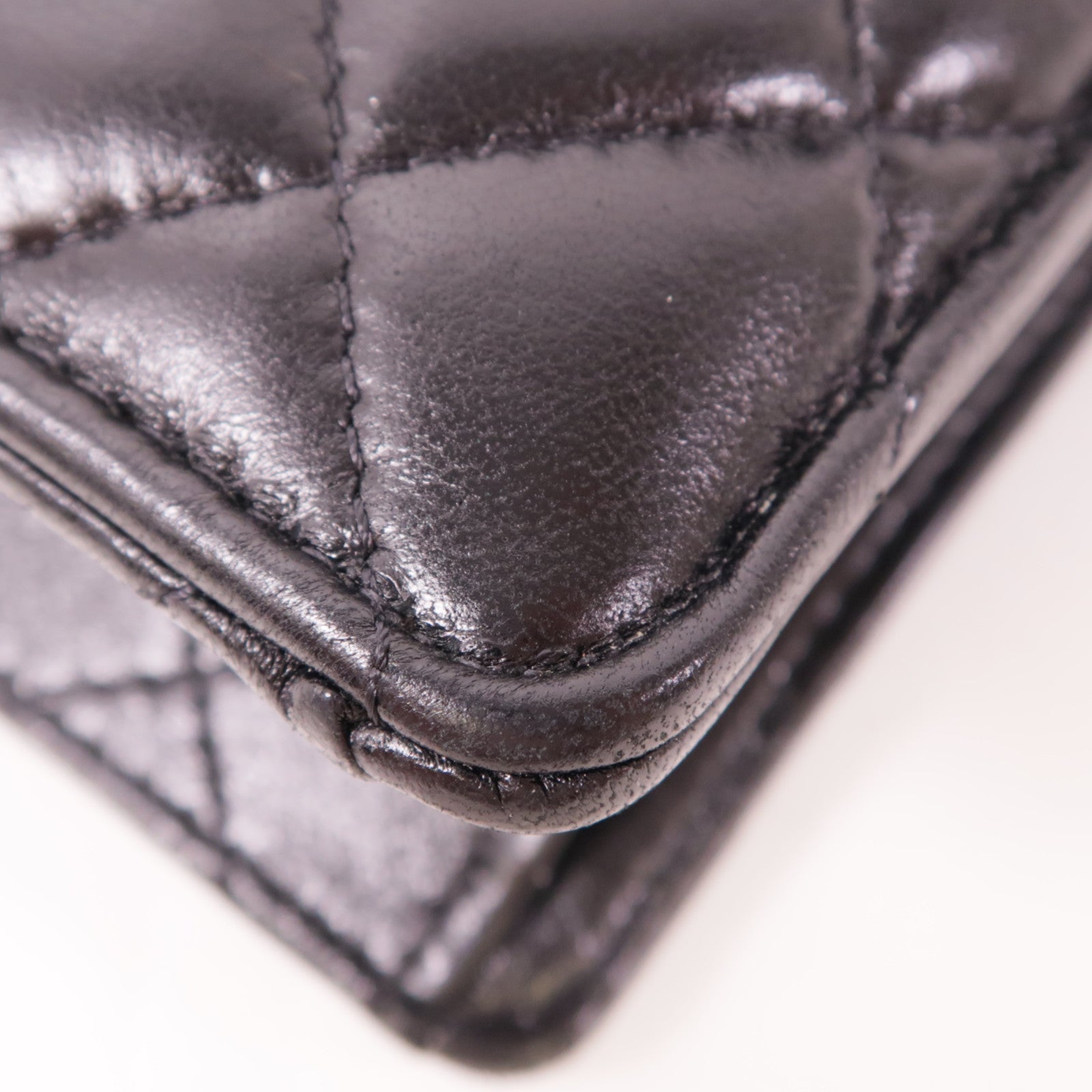 CHANEL 牛皮皮革Chain Shoulder金扣鏈帶肩背袋